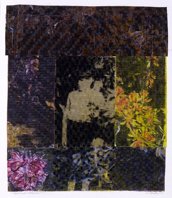  Gail Skudera,&nbsp; Captured Bloom , 2005, Woven mixed media, 30" x 24", $1,800. 