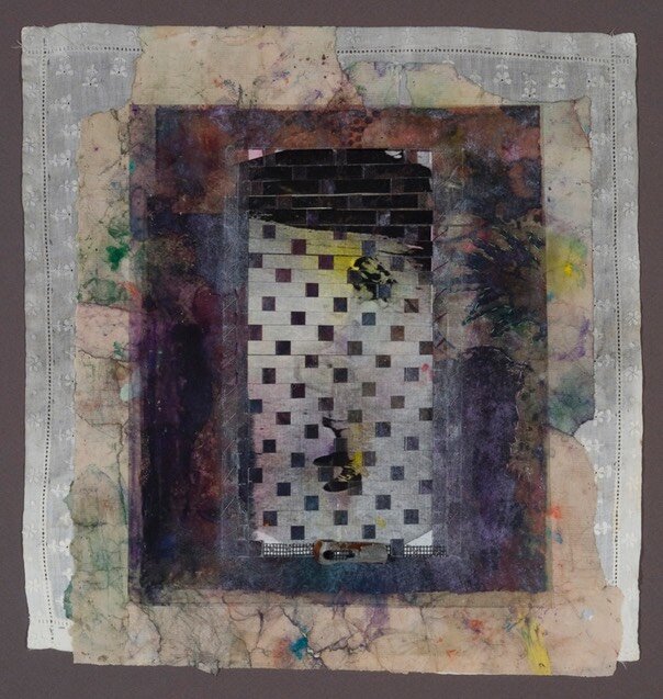  Gail Skudera,  Cat's Cradle , 2011, Woven mixed media, 18" x 14" $1,200. 