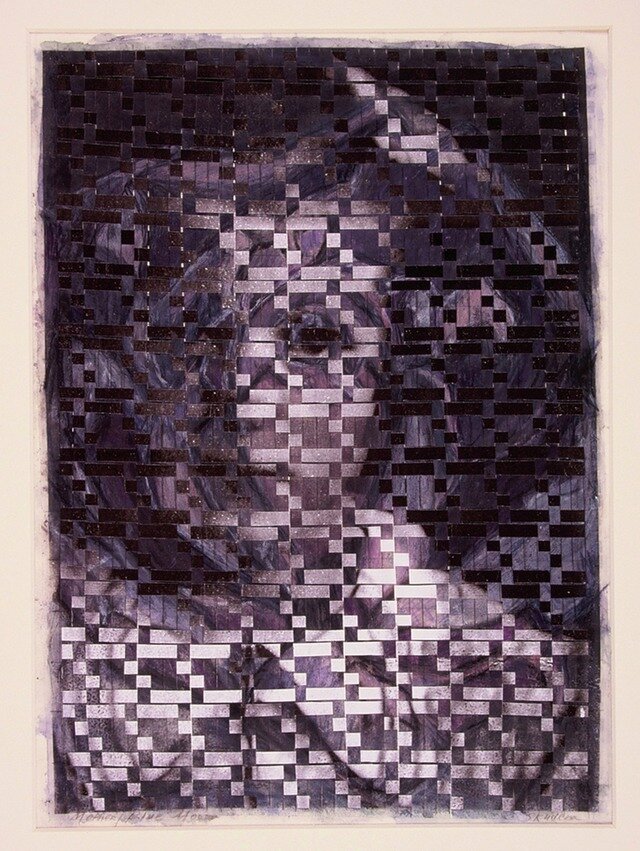  Gail Skudera,&nbsp; Mother Rose Blue Moon , 1995, Woven mixed media, 15.5" x 11", $1,200. 