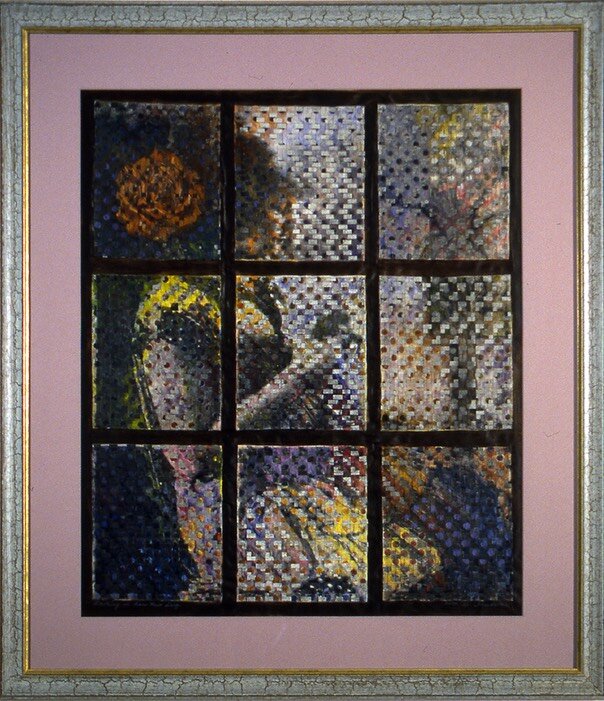  Gail Skudera,&nbsp; Pairing 1 , 2000, Woven mixed media, 38" x 32", $4000. 