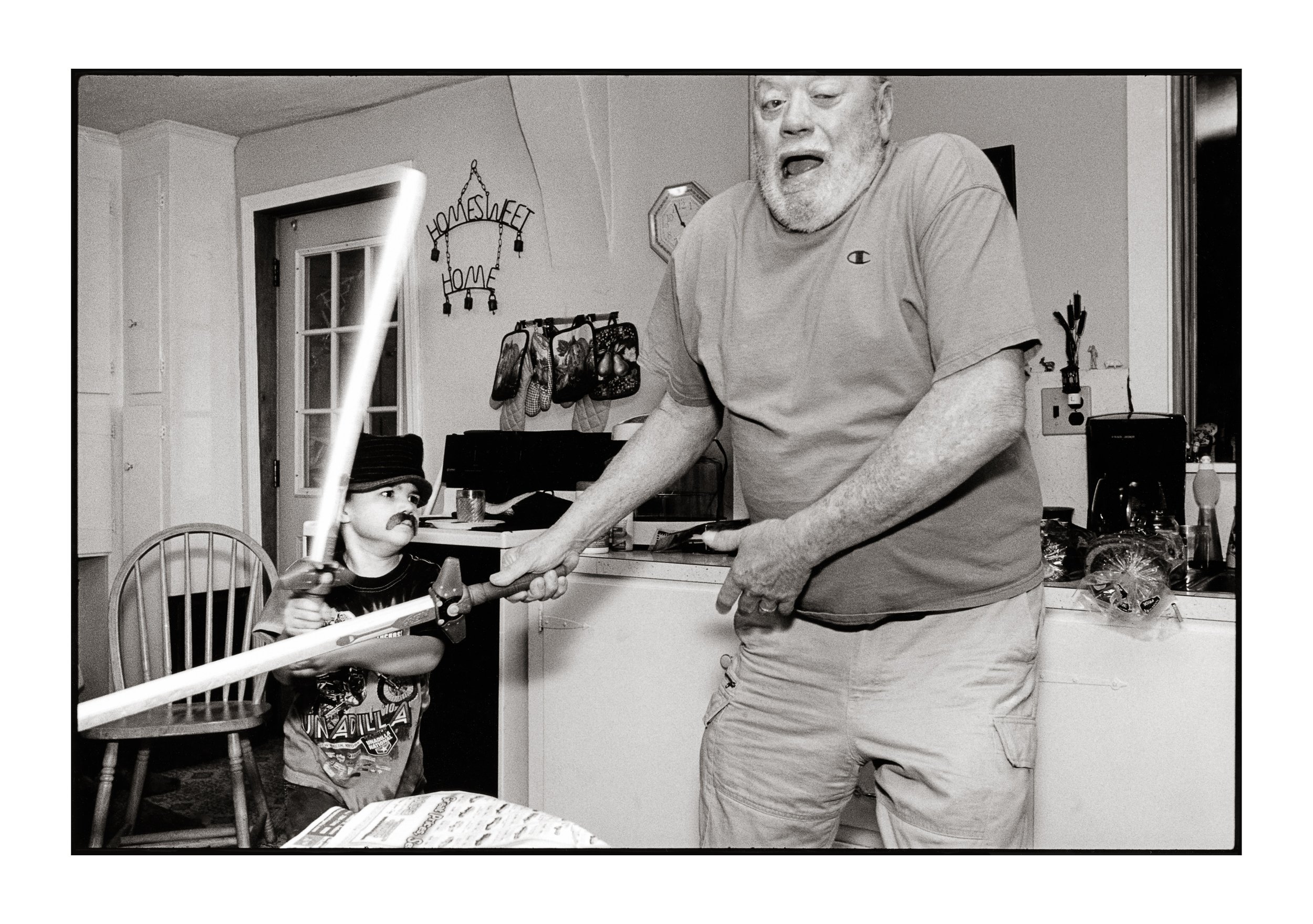 Melonie Bennett, Wyatt Lancing Dad, Swordfight, 1/10, 2011, Inkjet Print, 24 x 33 inches, $1,750