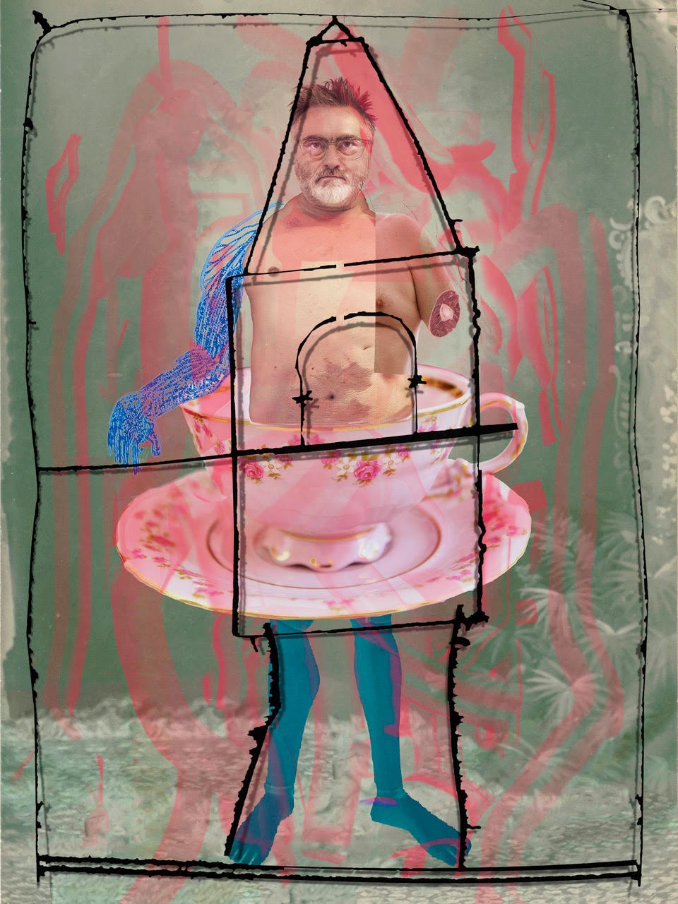 Andrew O’Brien, Self Portrait in a teacup, 1/3, 2026, Inkjet on Moab Juniper Baryta Rag, 16 x 20 inches, $800