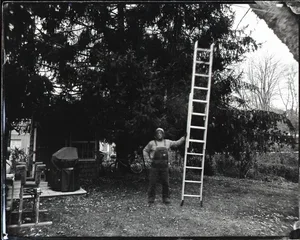Eugene Cole, Self Portrait, With Ladder