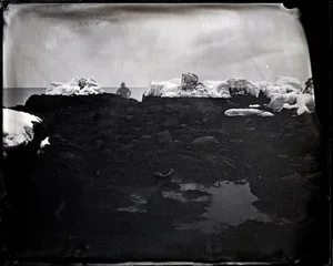 Eugene Cole, Self Portrait, Low Tide Ice on Rocks