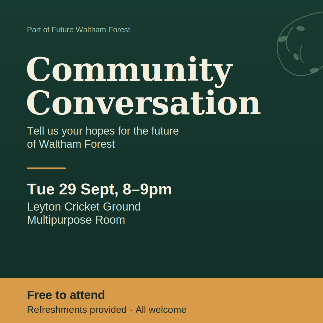 Community Conversation - Tuesday 29 September, 8pm-9pm