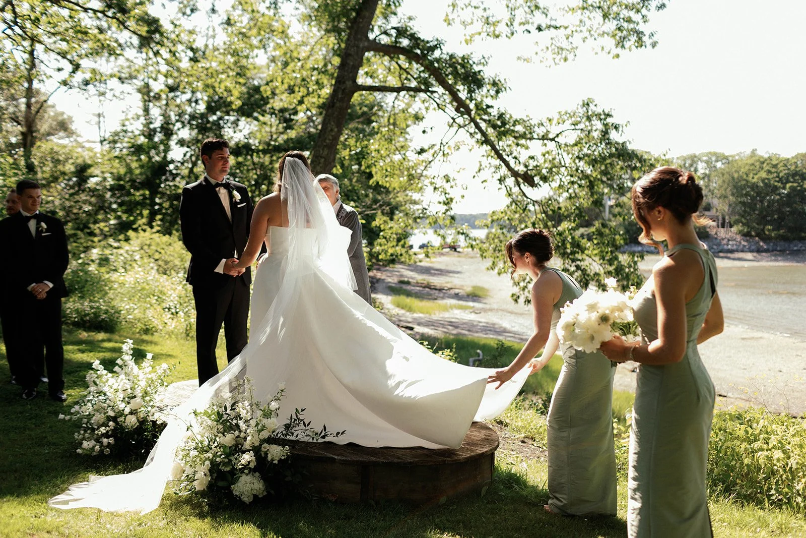 Wedding flowers by Celadon Floral serving Harpswell Maine.