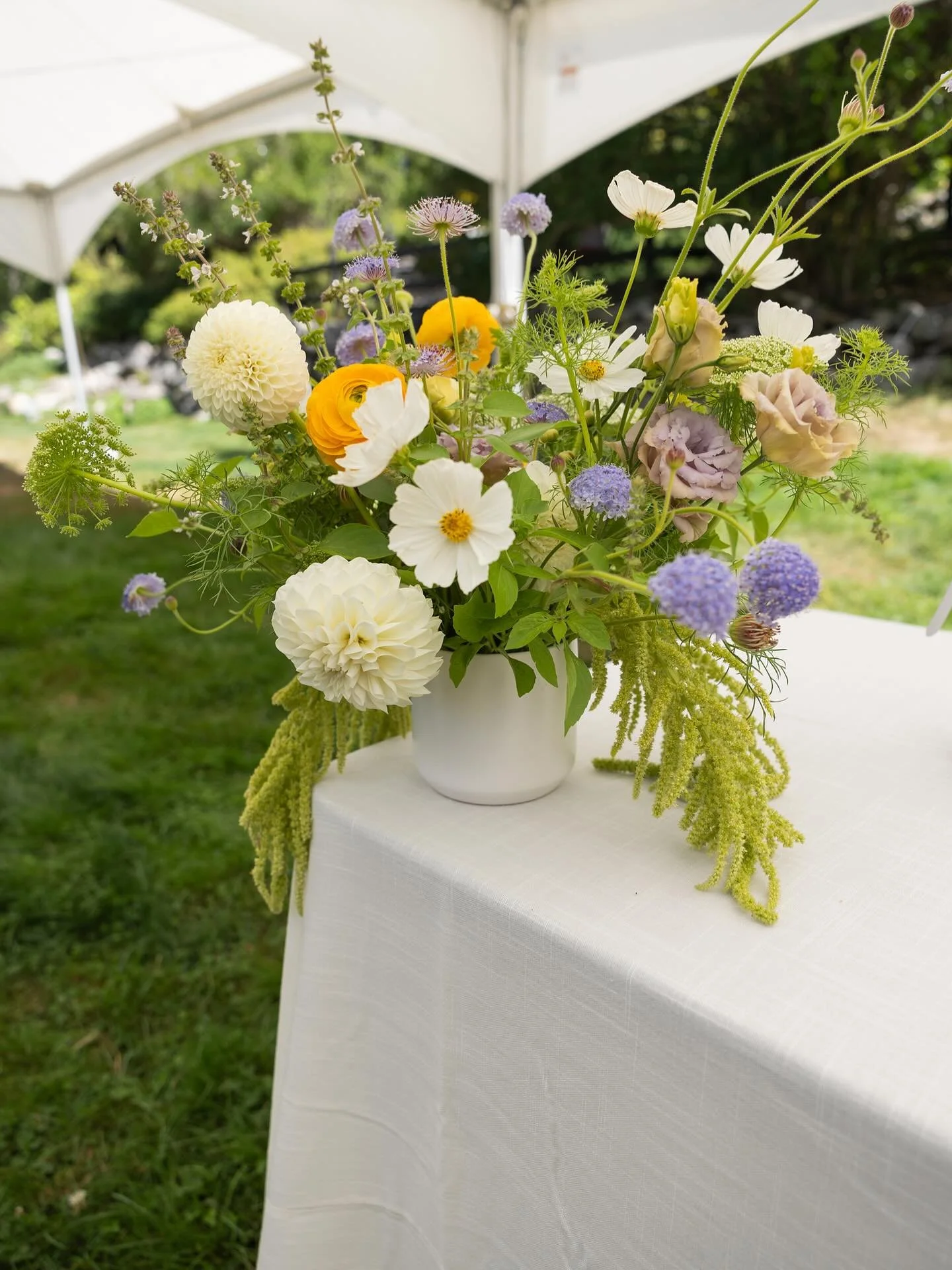 A fun and fresh color palette for Madison and Andrew&rsquo;s summer wedding on Westport Island. 

Venue: @thesquiretarboxinn 
Photography: @thatlaurenhaddow 
Planning: @petal.and.pine.planning 
Catering: @stonecovecatering 
Florist: @celadonfloral 
R