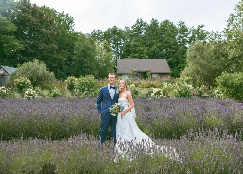 Maine wedding at a lavender field at Marianmade Farm