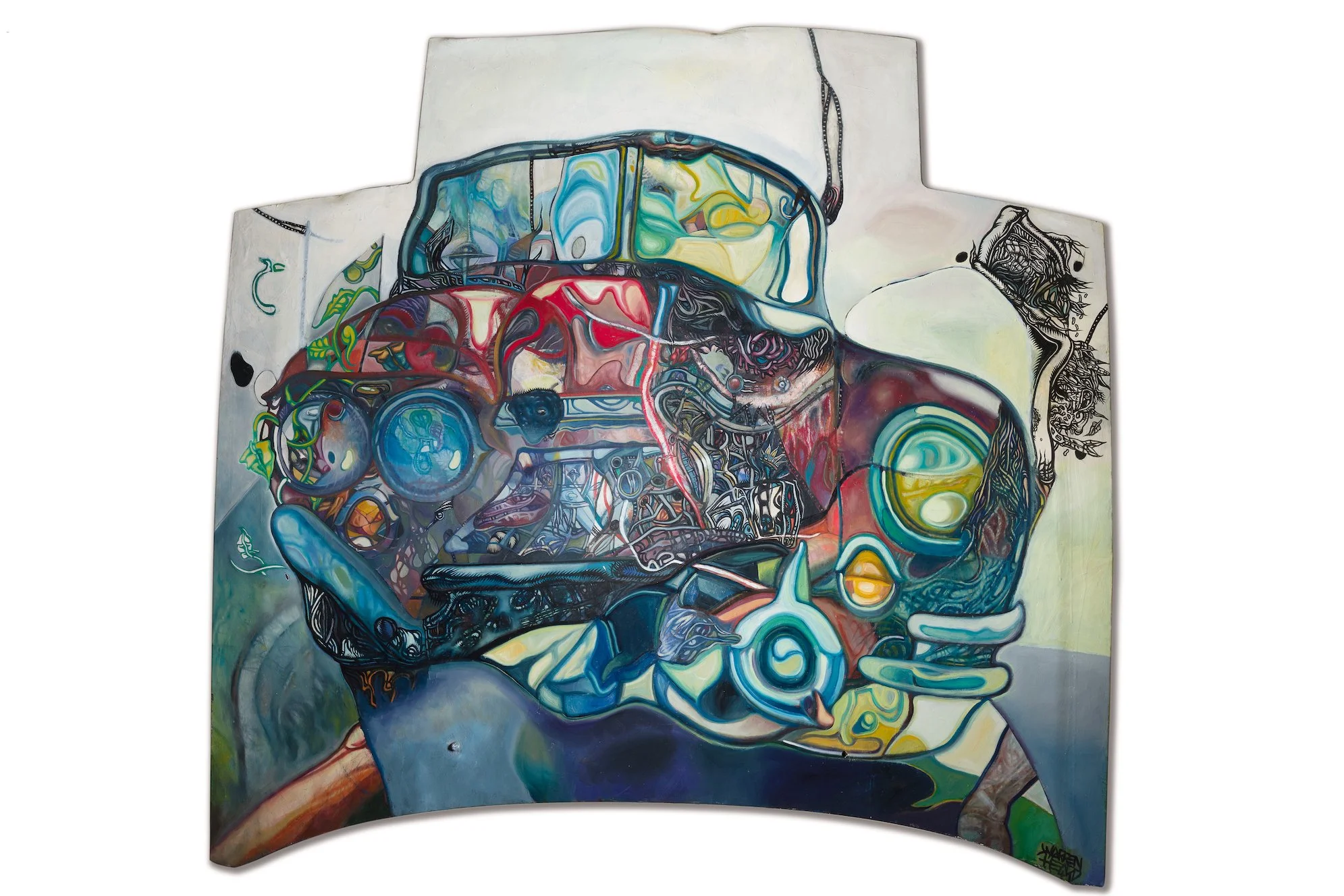 "1949 Cadillac" - Oil on Car Hood - 58" x 56" – 2022