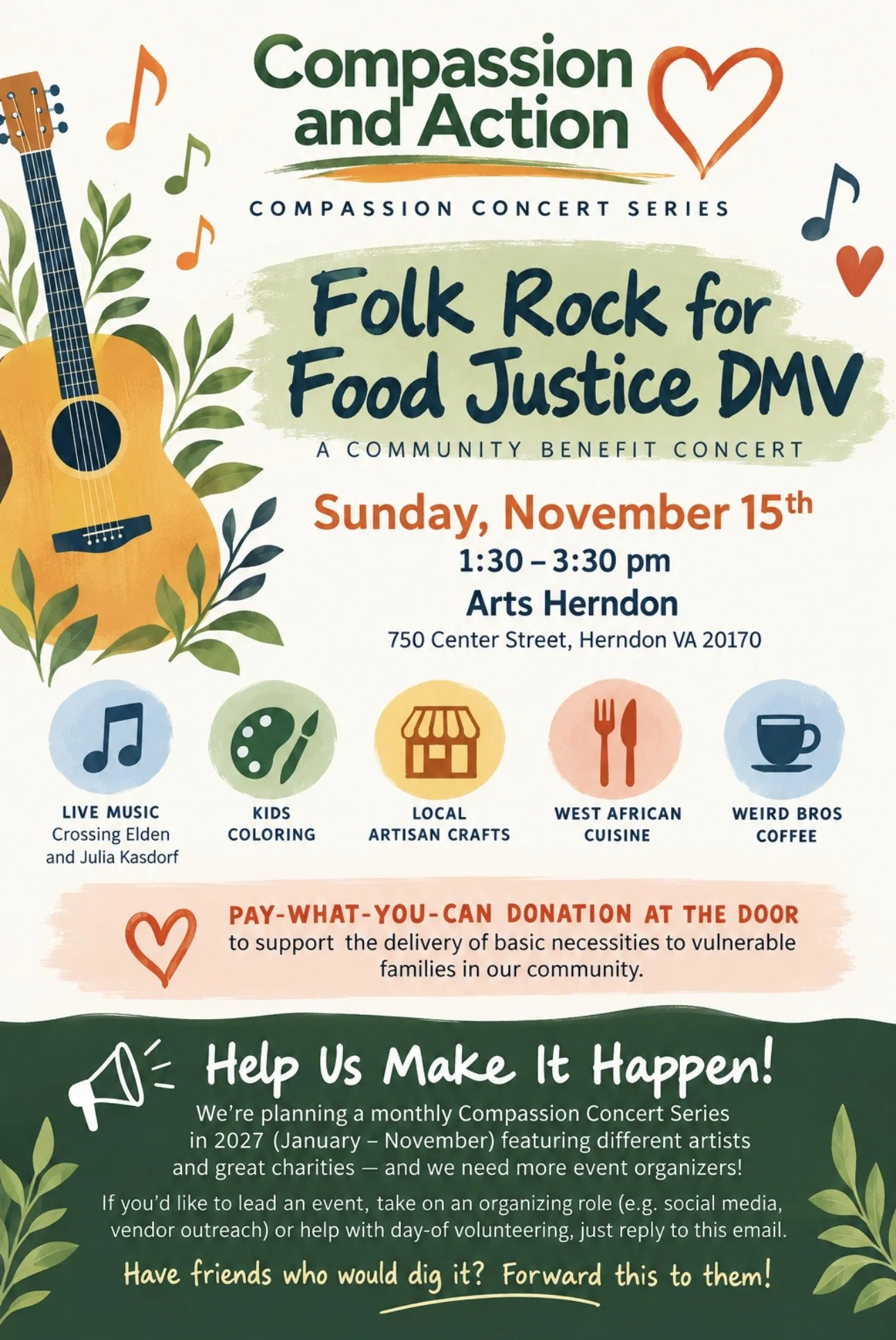 Folk Rock for Food Justice DMV Compassion Concert Series