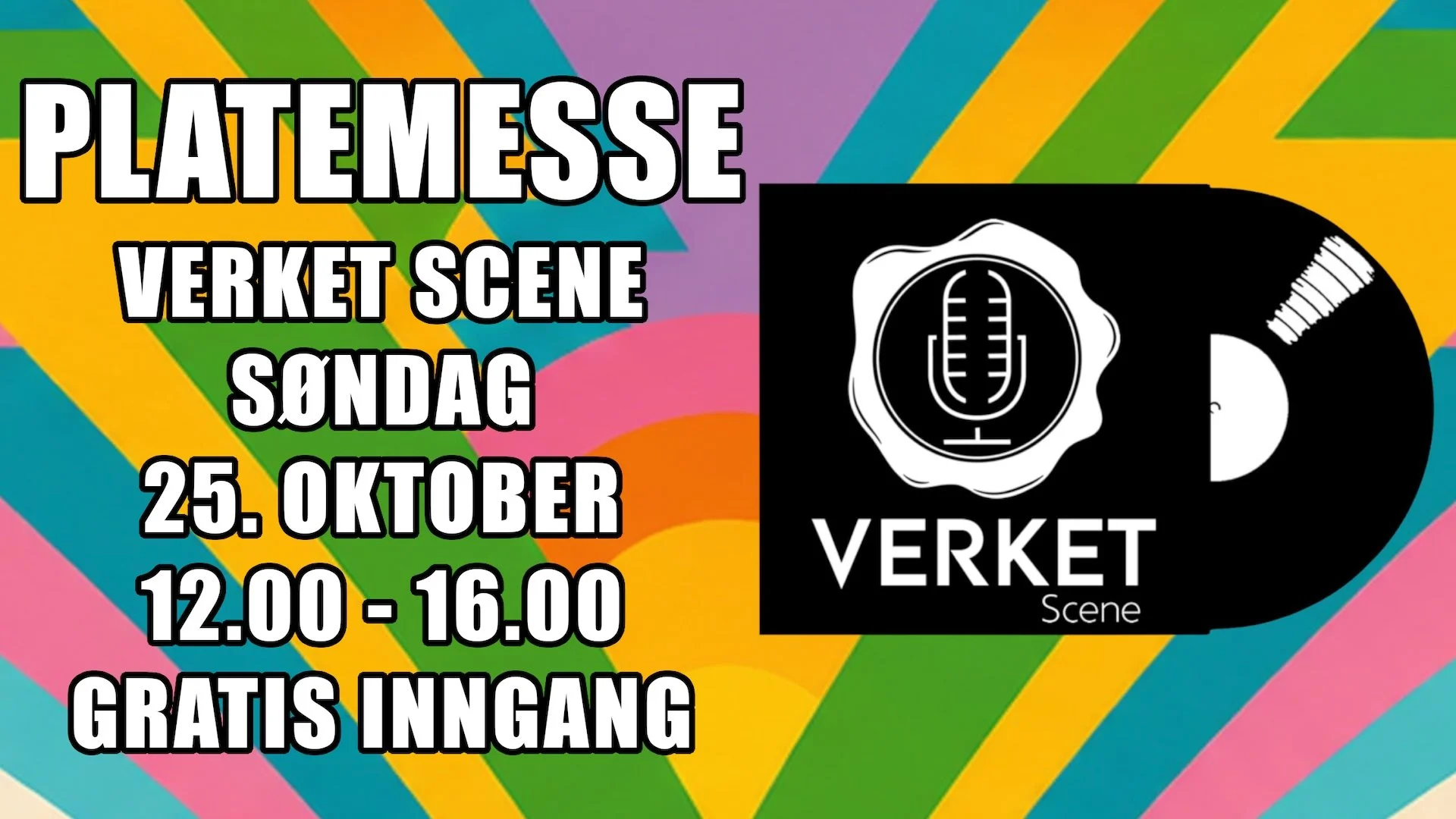 Platemesse på Verket Scene søndag 25. oktober kl. 12–16. Gratis inngang.