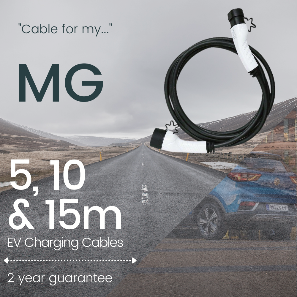 MG - 5m 10m 15m Electric Vehicle - Car Charging Cable Lead - Type 2 Public Home Plug
