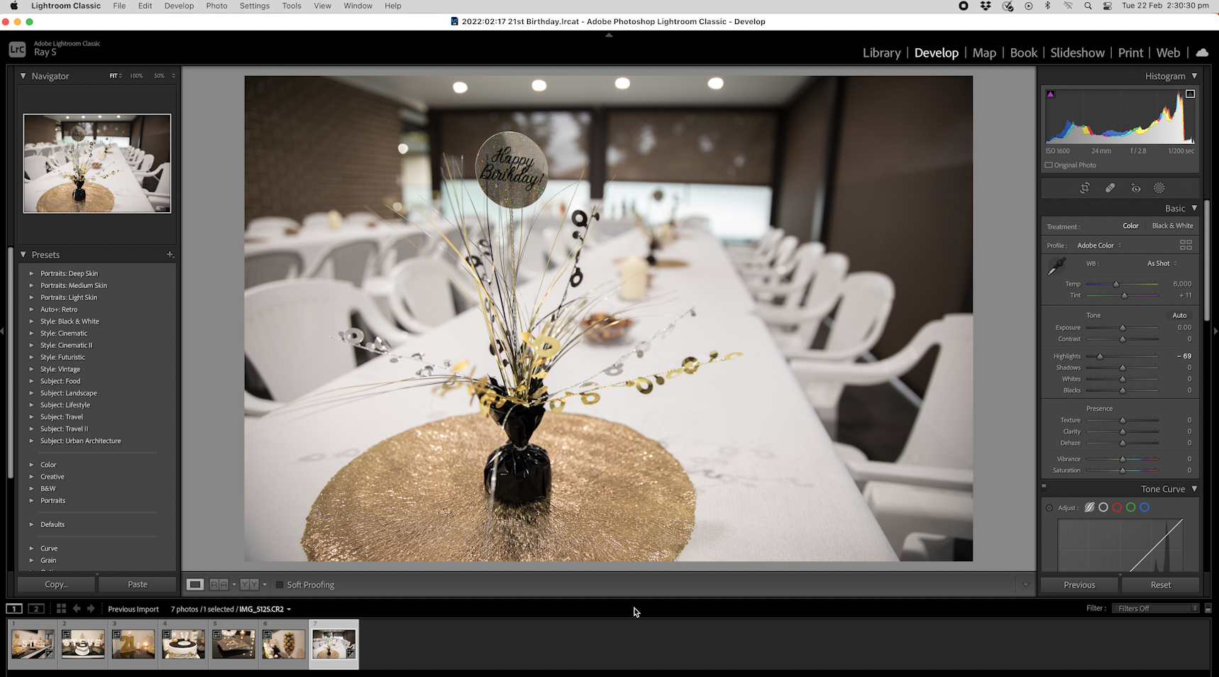 Adobe Lightroom. Editing Photos