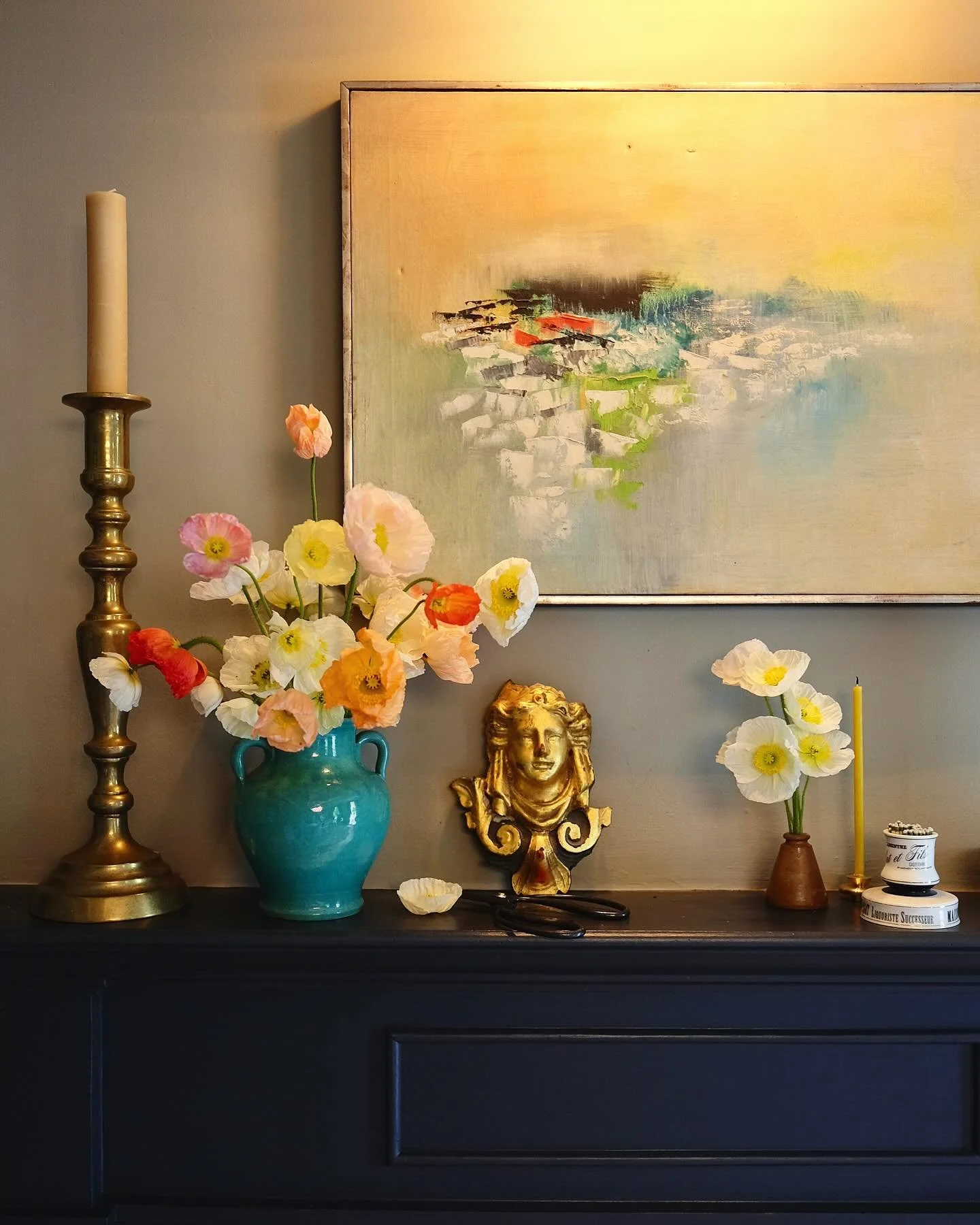 Poppies on the mantel