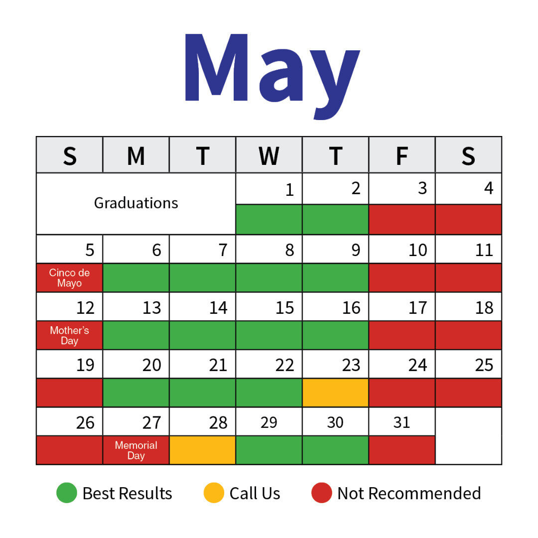 We are now taking orders for May! Click the link below 👇 for some marketing ideas and to see which dates are the best to host your May seminars.

https://ow.ly/V6w250R1mol

#seminarcalendar #seminarplanning #directmail #seminarmarketing