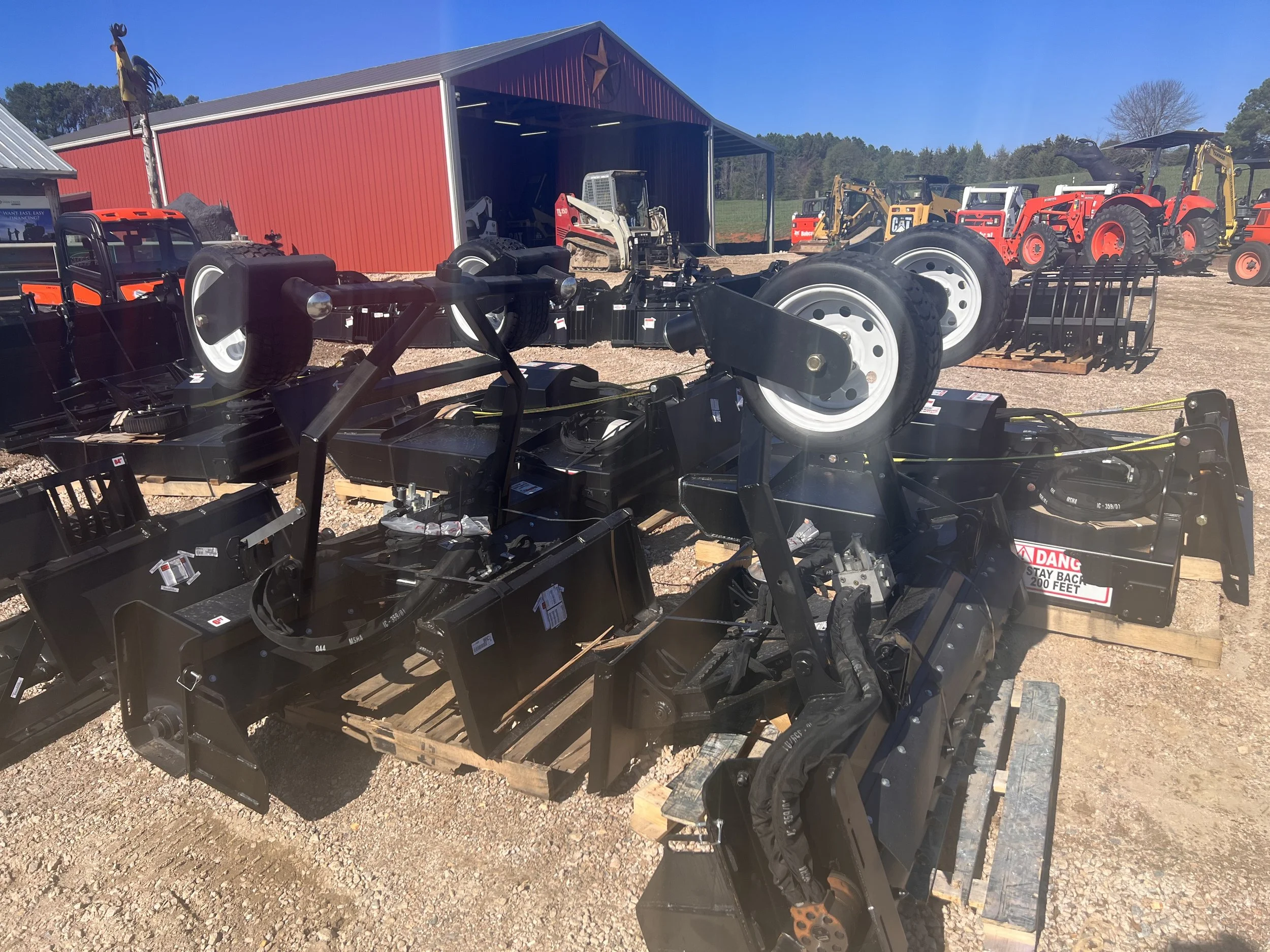 For sale: Jenkins Soil Conditioner Power Rake, 6' with power angle, Blue best Equipment Sales, Richburg, SC.