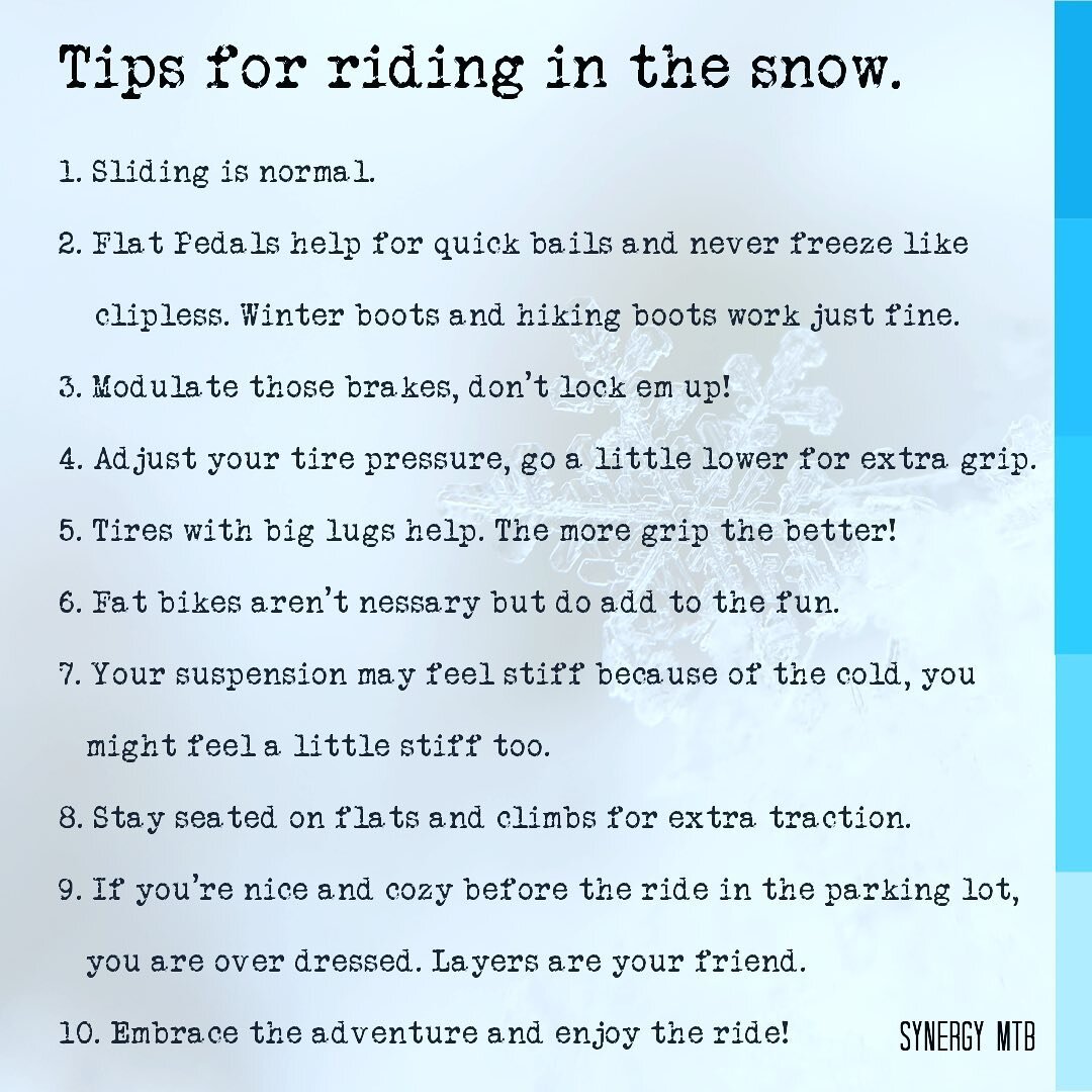 Embrace the snow and go ride! #snowride #wintermtb #snowfun