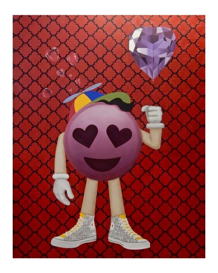 "Childhood Love" - Oil and Glitter on Canvas - 60”x48”