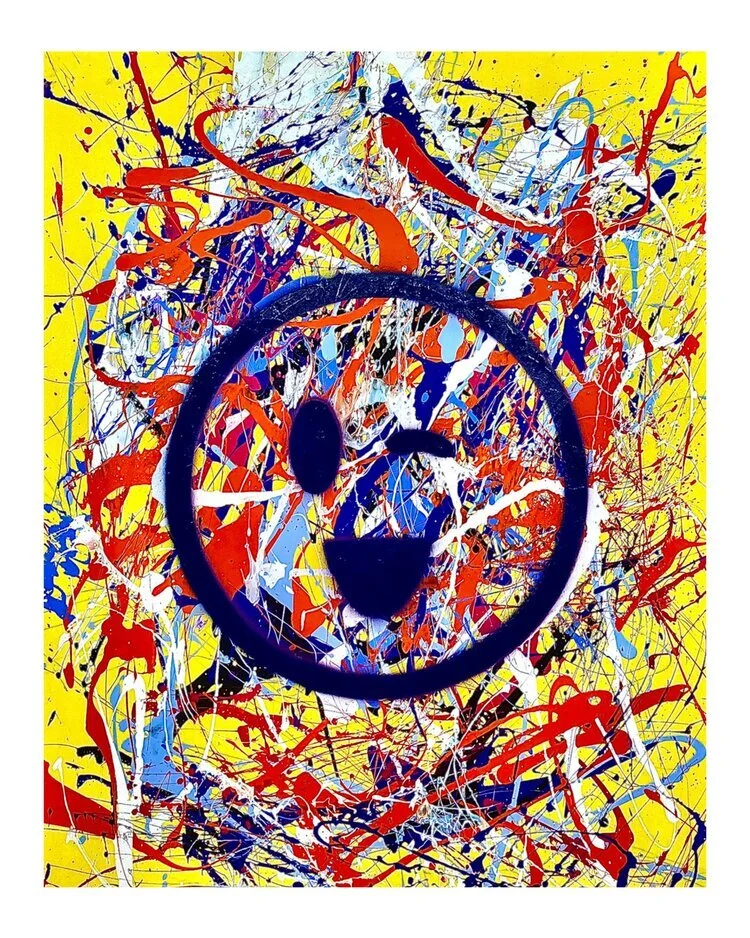 "The Trickster" - Mixed media on canvas - 36”x48”