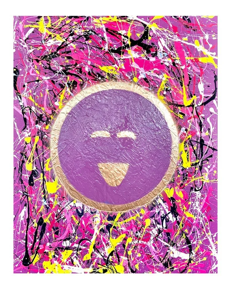 "Golden Smile" - Mixed media on canvas - 36”x48”