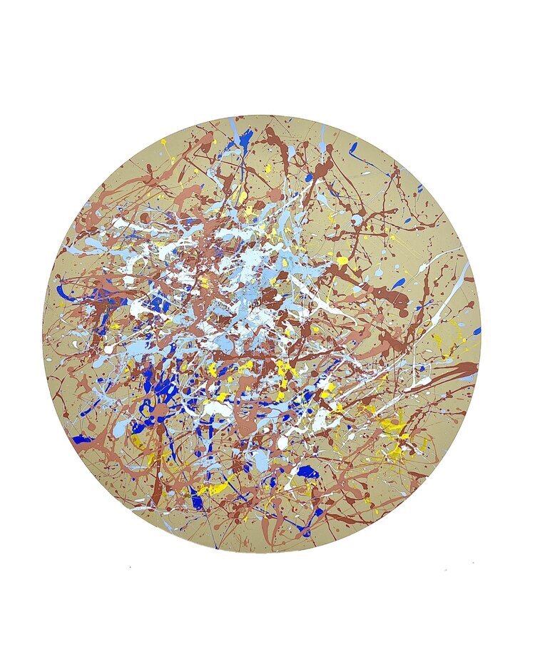 "A Quiet Walk" - Acrylic on Wood - 48' Diameter