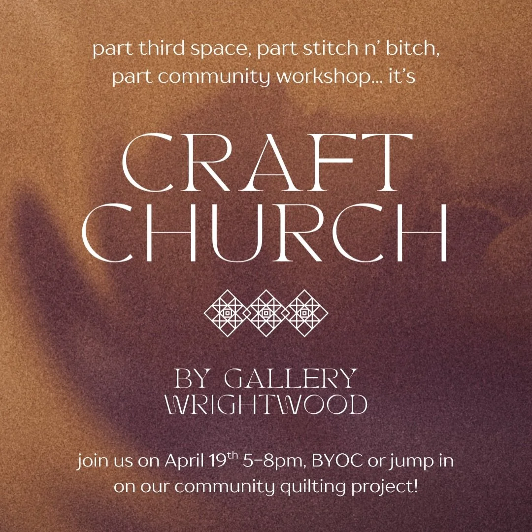 New event format! Meet CRAFT CHURCH, open and unstructured space in our gallery/church building for crafting!! Making the third space we want to see in the world ✂️🧶🪡❤️&zwj;🔥 Bring your lap craft to the gallery (knitting, crocheting, hand sewing, 