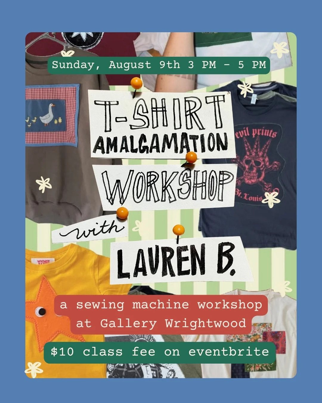 Tix are up for our next workshop at the gallery! Learn how to customize your clothing in a way that will give a whole new life to your pieces and make durable, wearable art! In this workshop class with artist and maker Lauren B @made.by.lauren.b , yo