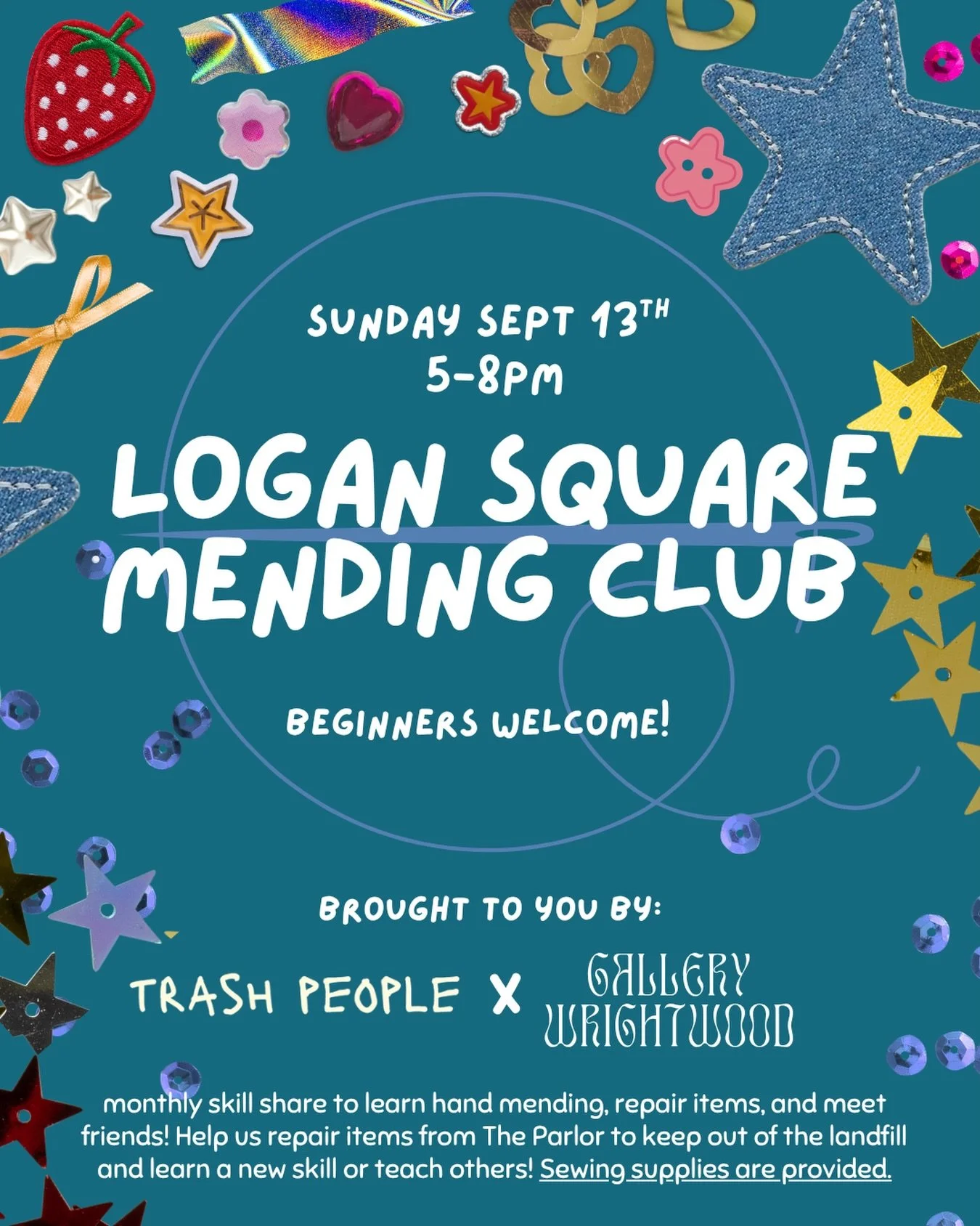 Still have seats open for Sept mending club this upcoming Sunday, roll into the slower season of fall with us and break out your mending! 🍂🧵🪡 BYO project or grab something from the pile to fix for @theparlorchicago , it&rsquo;s a great way to lear