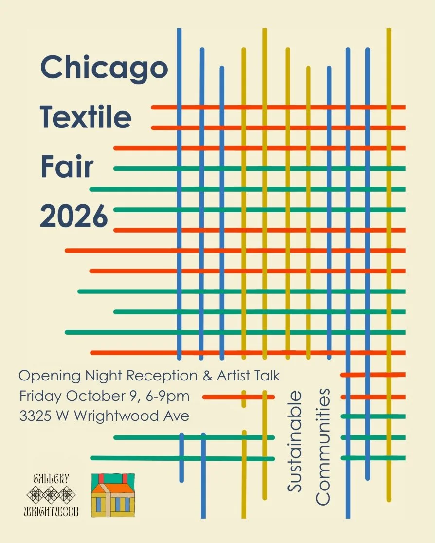 We are thrilled to be showing 36 textile artists from around Chicago presenting work on the theme of Sustainable Communities, curated by @chicagotextilecenter Please join us for the opening reception on Friday, October 9th, with an artist talk from t