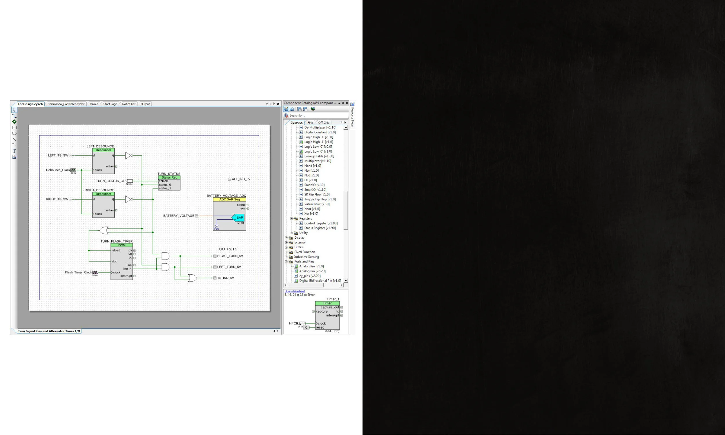 At the heart of the design was a Cypress/Infineon PSoC4 (Fourth Generation Programmable System on Chip) ARM Cortex-A0 microcontroller chip.