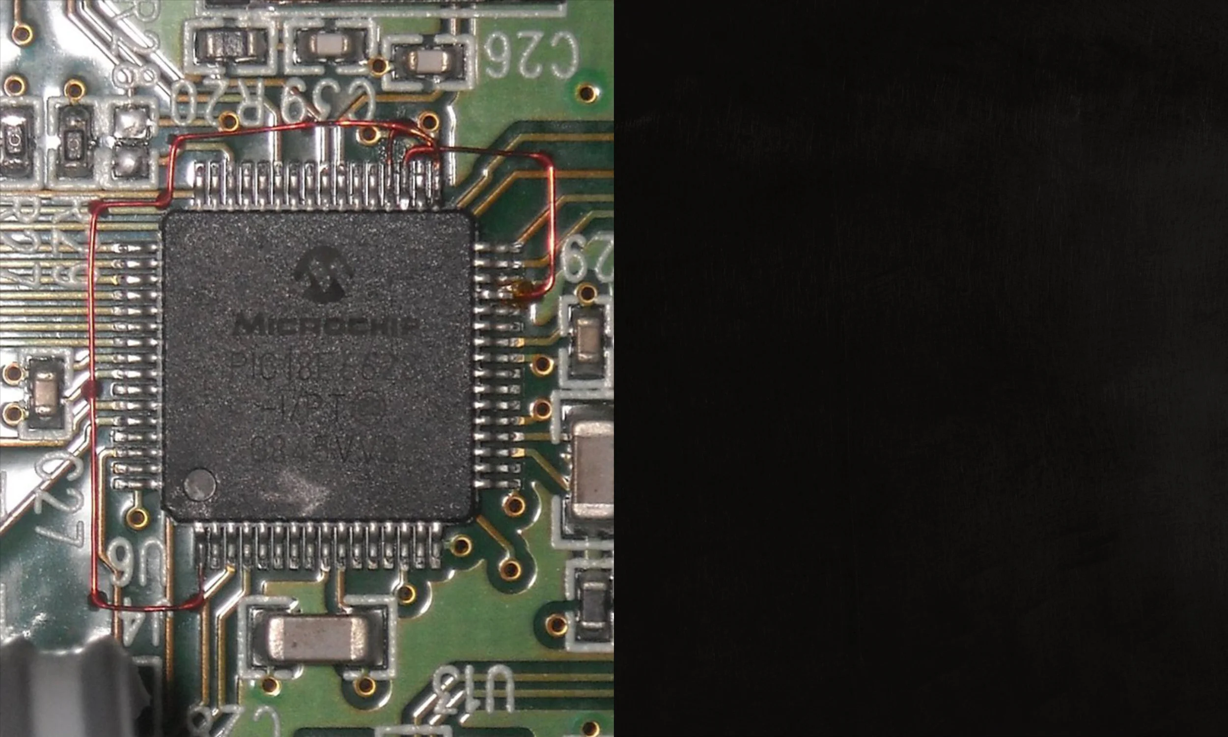 In the end, we got it down to two wires to get the ADC “Start” and ADC “End of Conversion” signals freed from external signals that would back-drive them.