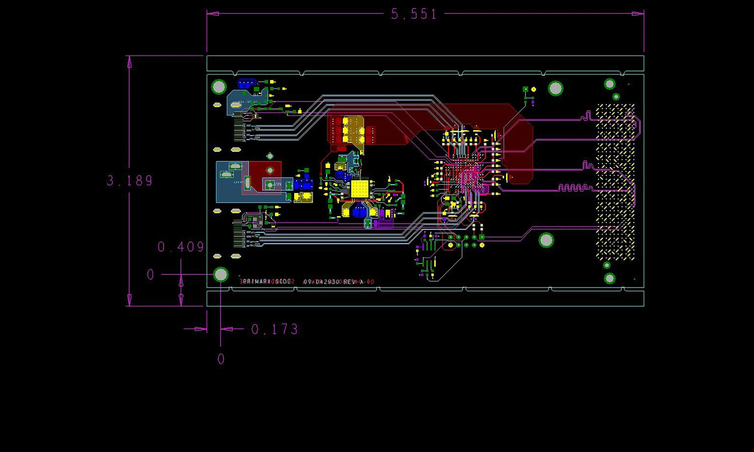 The sharp eyed will notice the HDMI connector and all of the length-matched, impedance-controlled balanced pairs going to a VITA-57 connector to plug into a matching development board for a large FPGA.