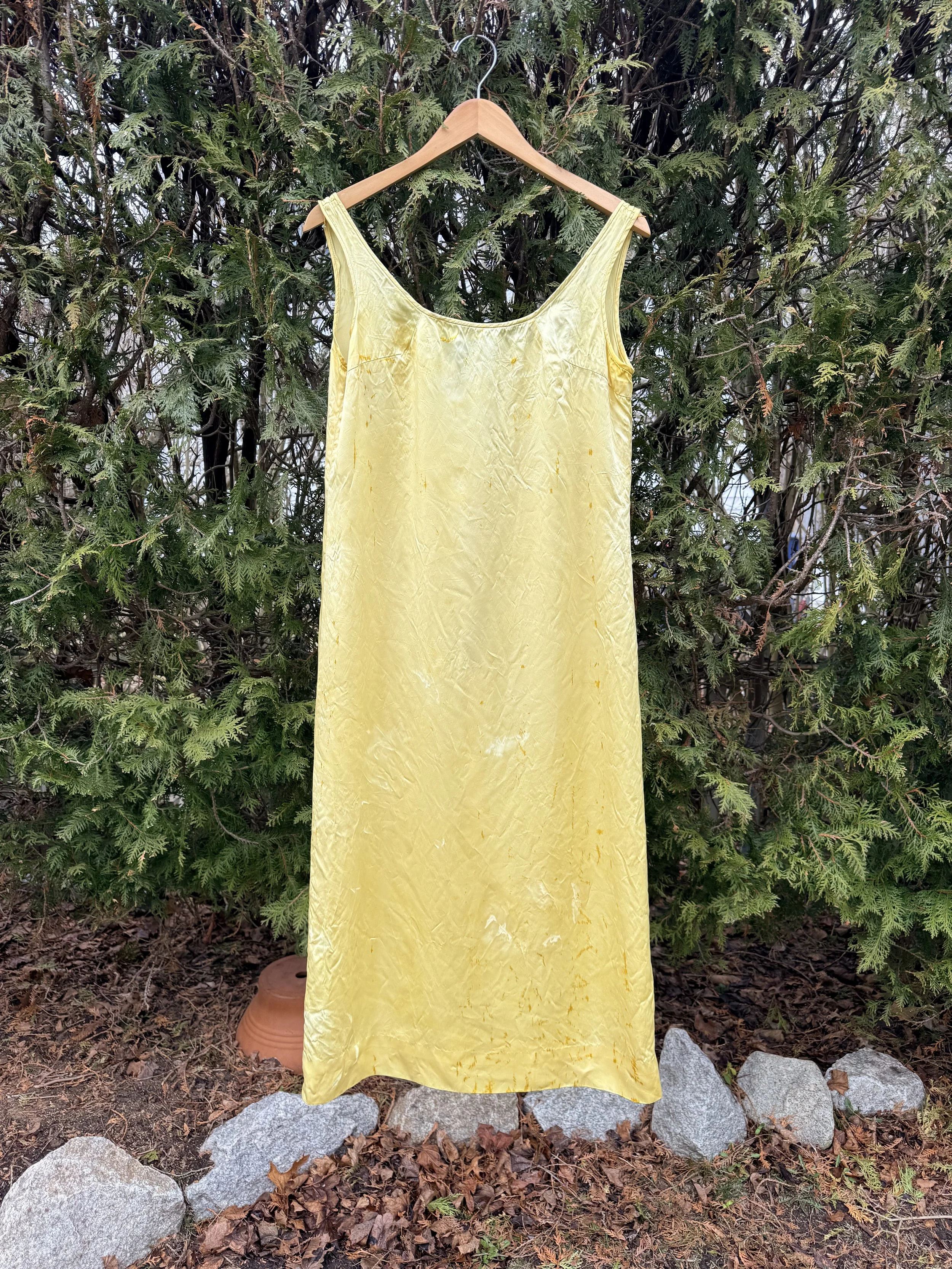 vintage slip dyed with marigolds and weld
