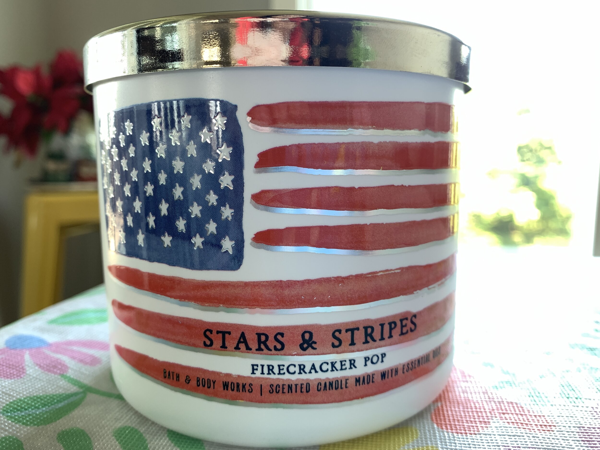 Bath and Body Works FIRESCRACKER POP Stars & Stripes 3 wick CANDLE Fast Shipping 