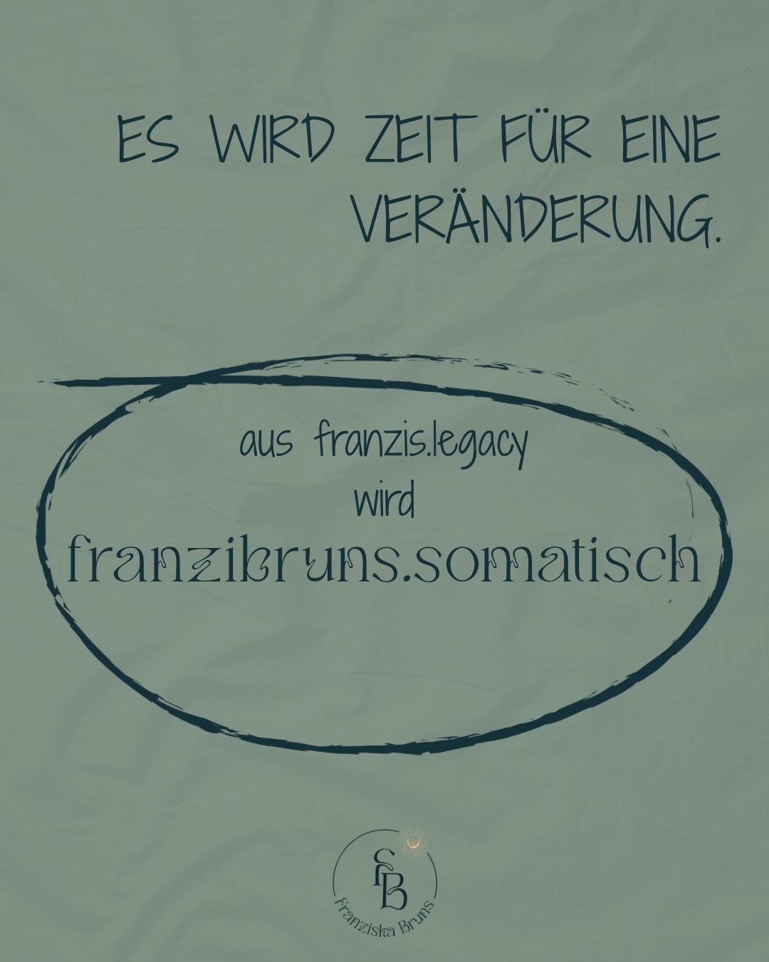 Ich hab laaaange mit mir gehadert aber nun ist es soweit. 
Mein alter Name hat sich einfach nicht mehr stimmig angef&uuml;hlt. Belastend. Schwer. 
Und weil ich mit der somatischen Arbeit mein eigenes letztes Puzzelteilchen gefunden habe und mir die A