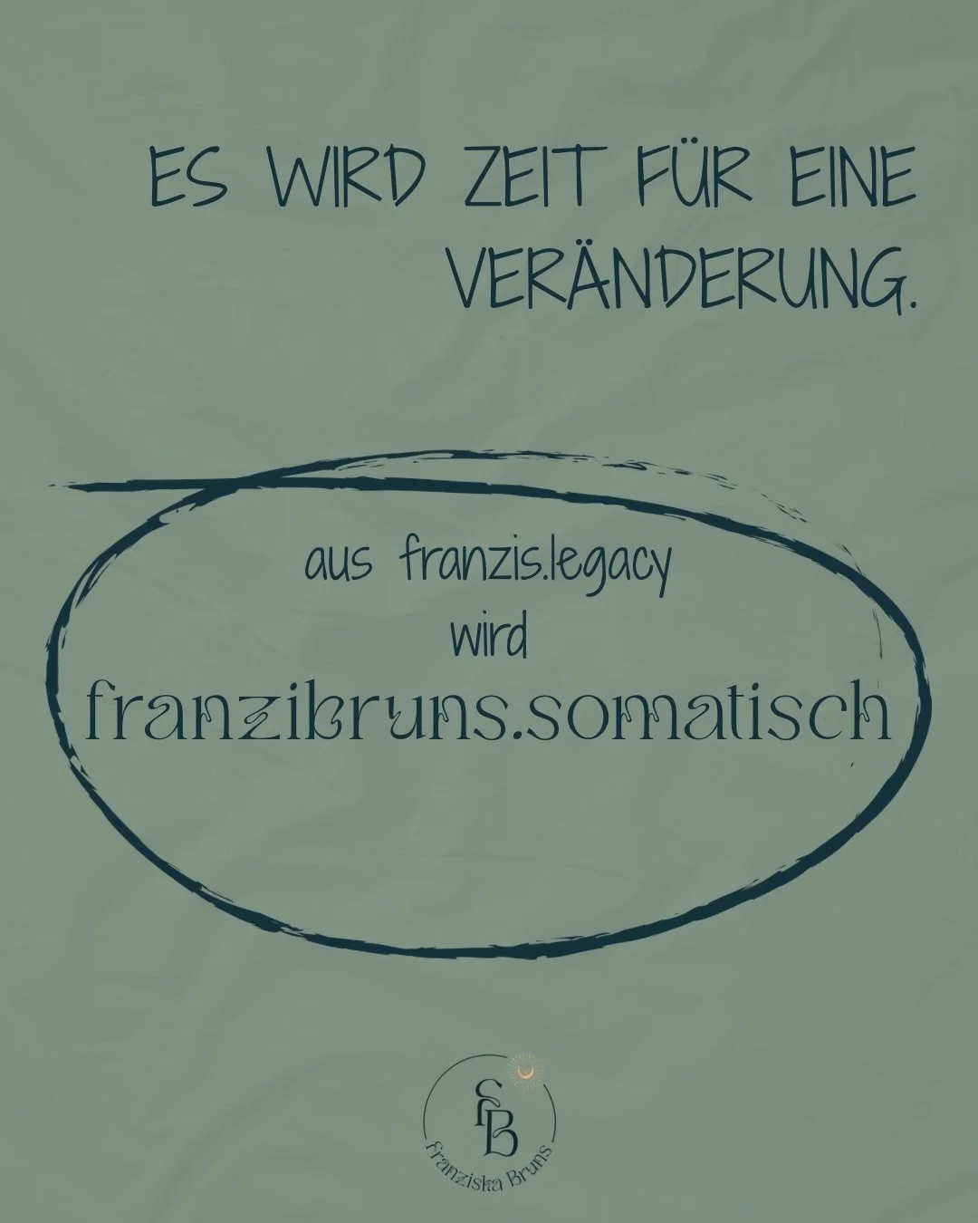 Ich hab laaaange mit mir gehadert aber nun ist es soweit. 
Mein alter Name hat sich einfach nicht mehr stimmig angef&uuml;hlt. Belastend. Schwer. 
Und weil ich mit der somatischen Arbeit mein eigenes letztes Puzzelteilchen gefunden habe und mir die A