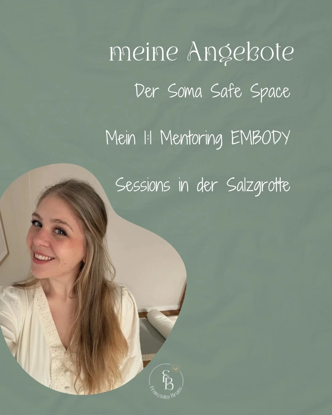 Alles wichtige auf einen Blick. 👀

Meine Angebote sind eine Kreation an dich. Damit du den Weg zu dir selber findest, dir selbst lernst zu vertrauen und wieder eine innere Sicherheit ausstrahlen kannst, ohne dich um das Au&szlig;en zu sorgen. 

Da m