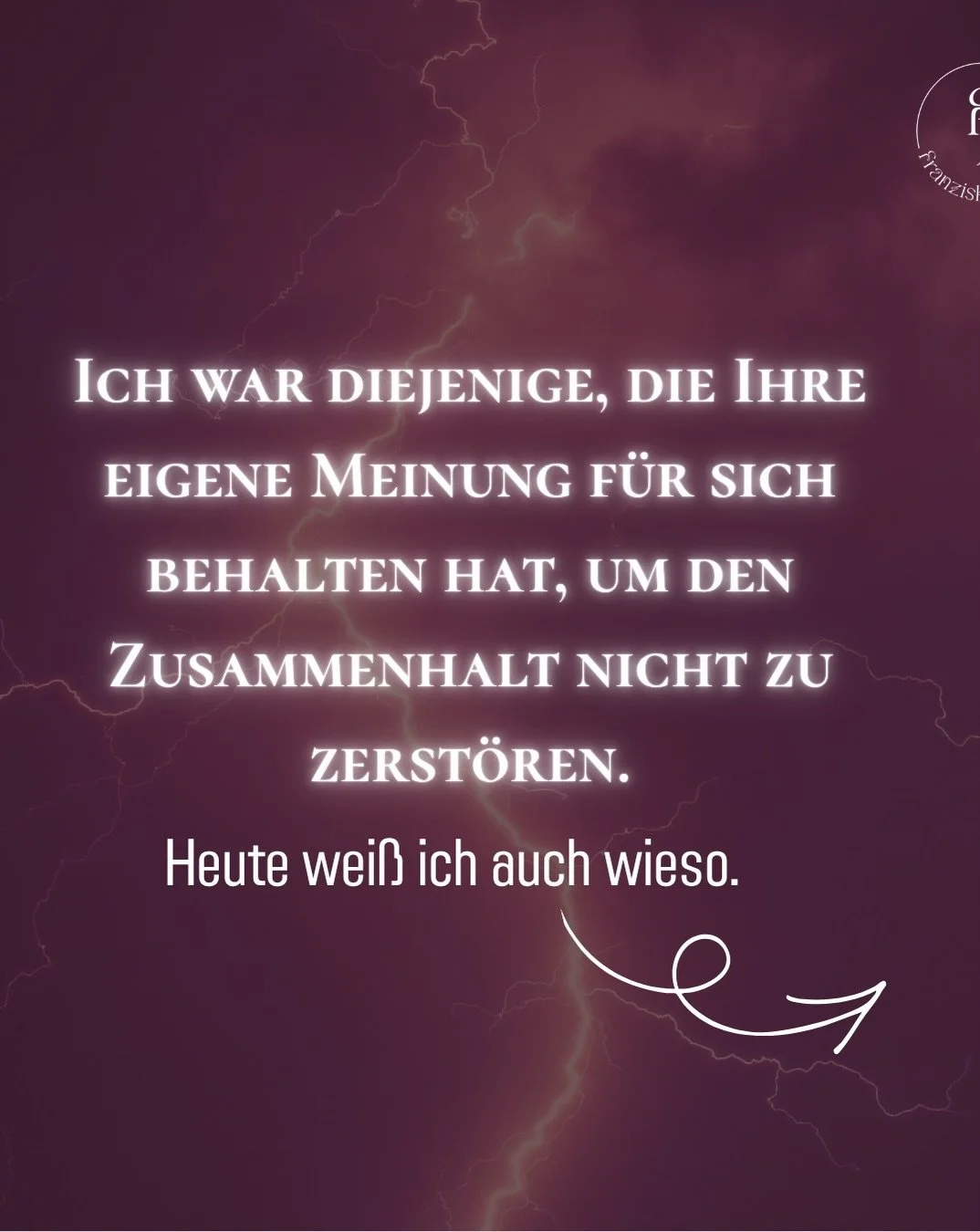 Ich hab mich wirklich zig Male neu erfunden, um endlich irgendwo dazu zu geh&ouml;ren. Ich wei&szlig;, wie es sich anf&uuml;hlt, dieses nagende Gef&uuml;hl, nie gut genug zu sein. 

Und ich wei&szlig; auch: wir alle tragen ein Licht in uns. Ein Licht