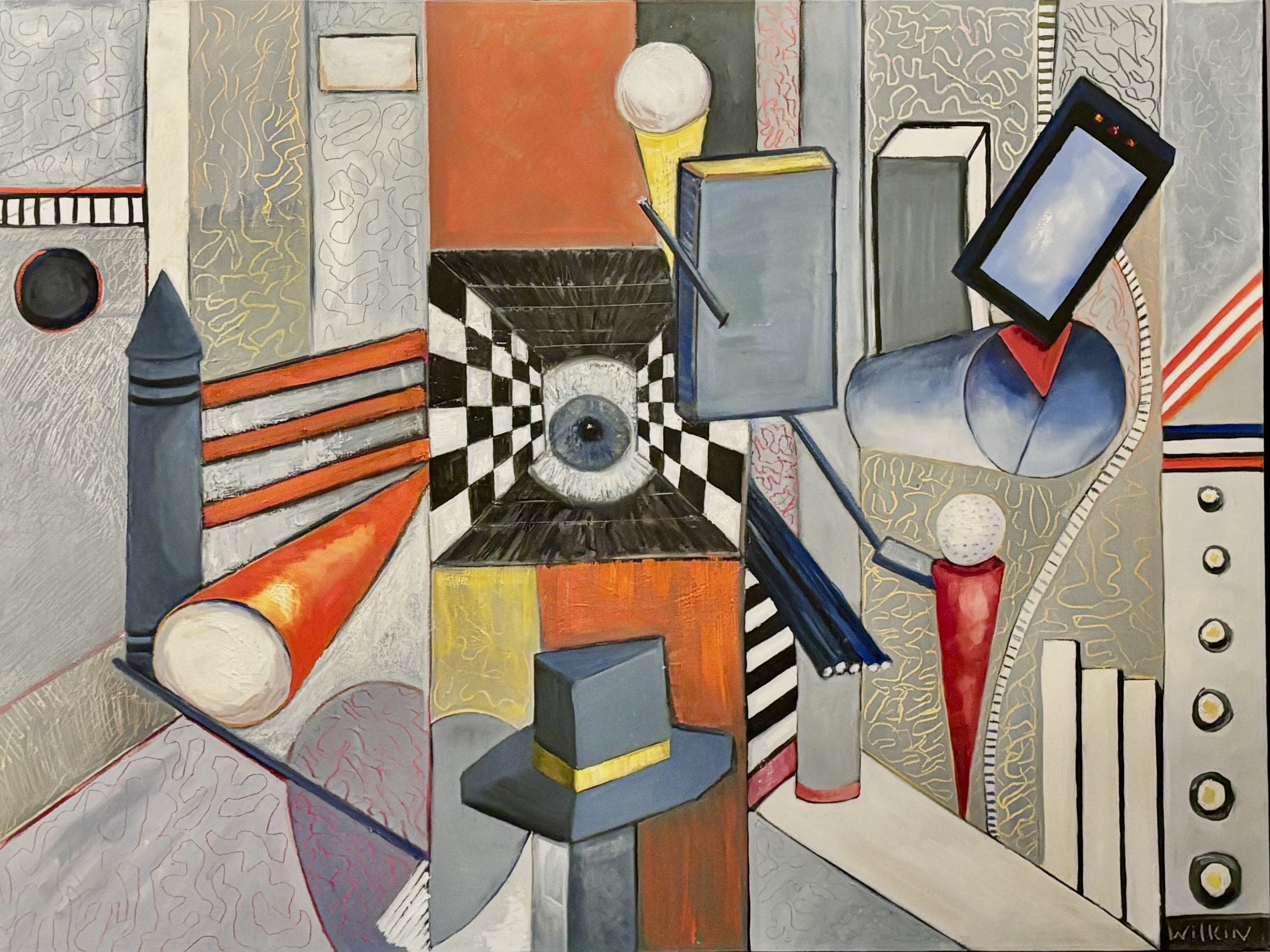 "Losing it" inspired by Léger, oil on canvas, 76 x 102cm / 30 x 40 inches