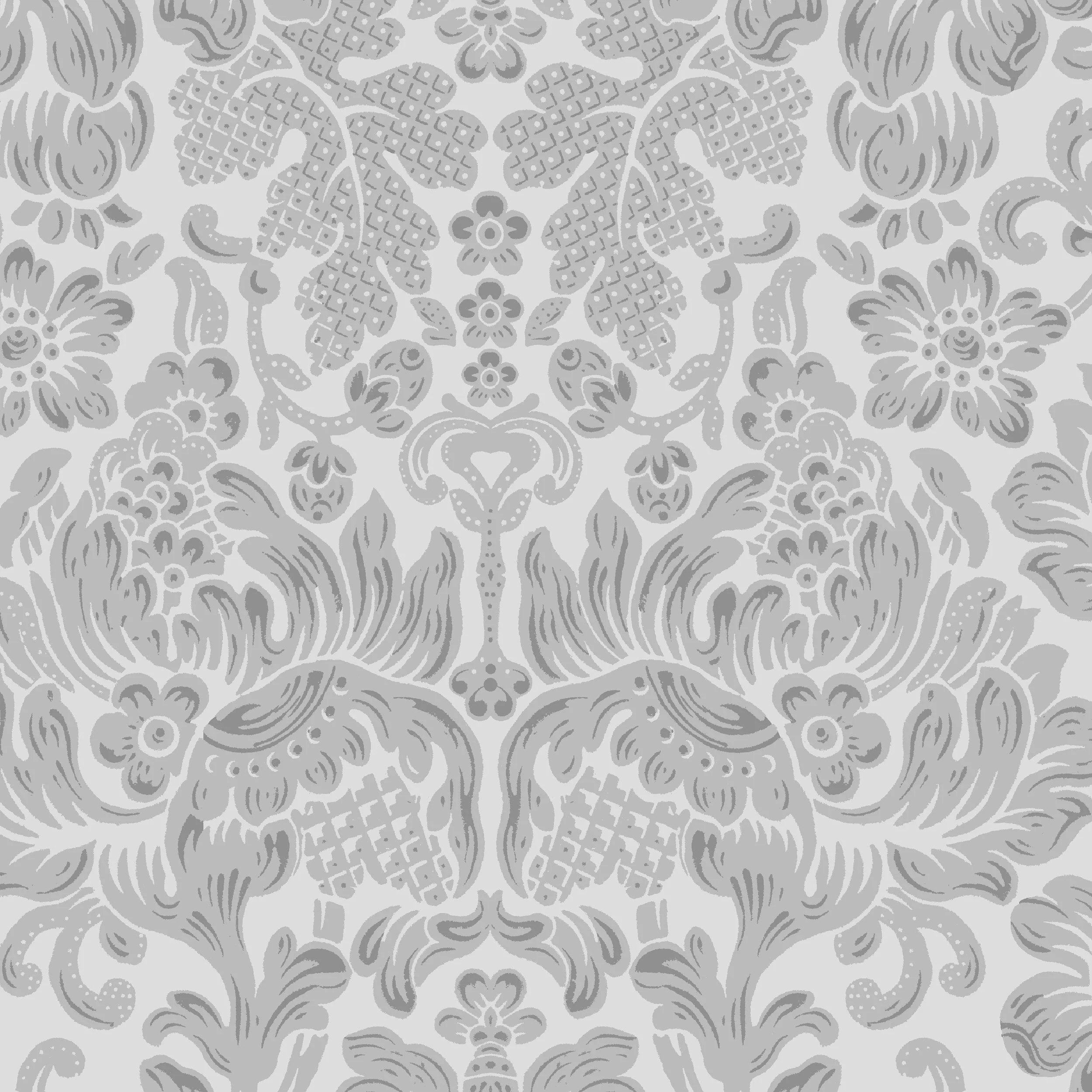 AGATHA DAMASK IN WARM GREY