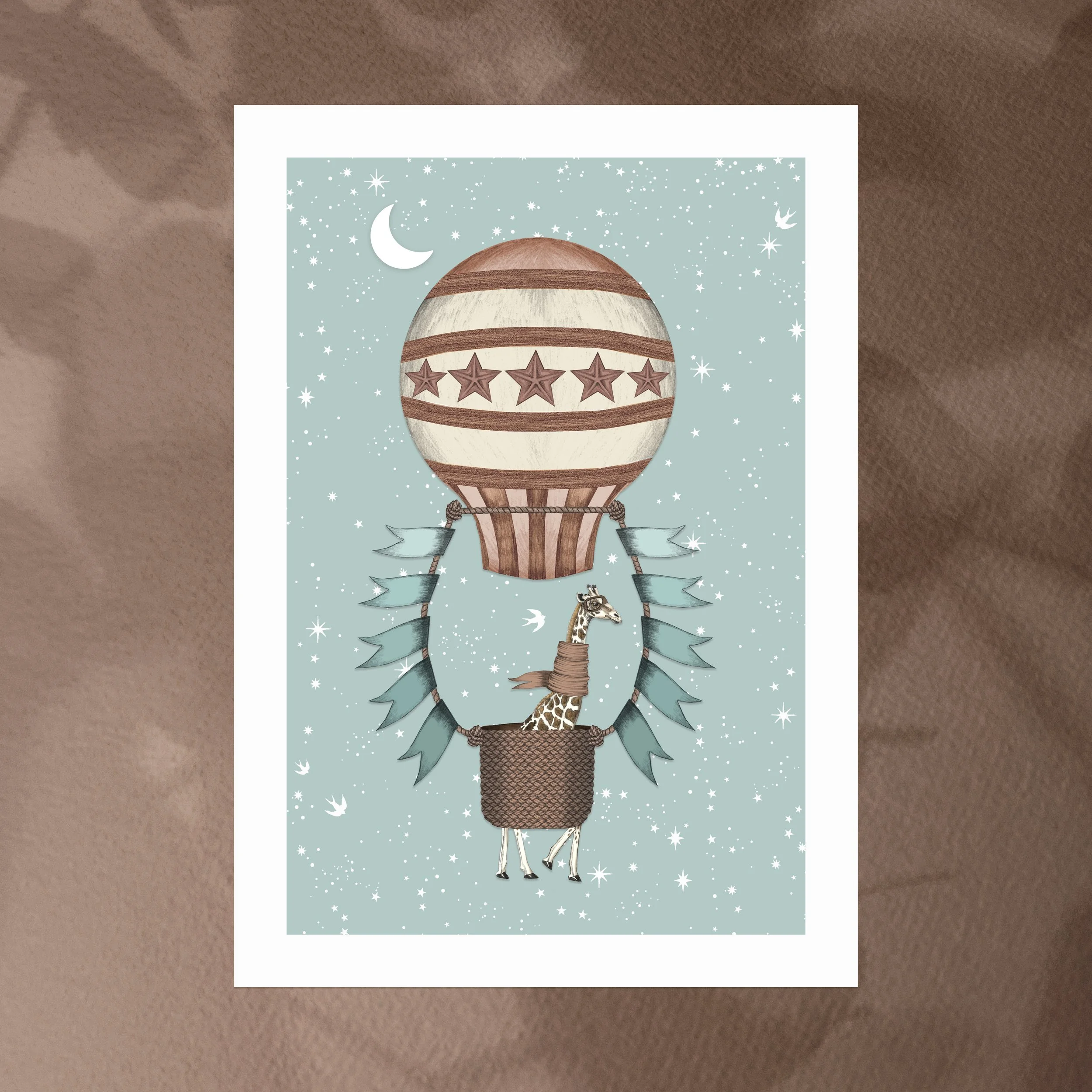 WALL ART SQAURE GIRAFFE DUCK EGG.jpg