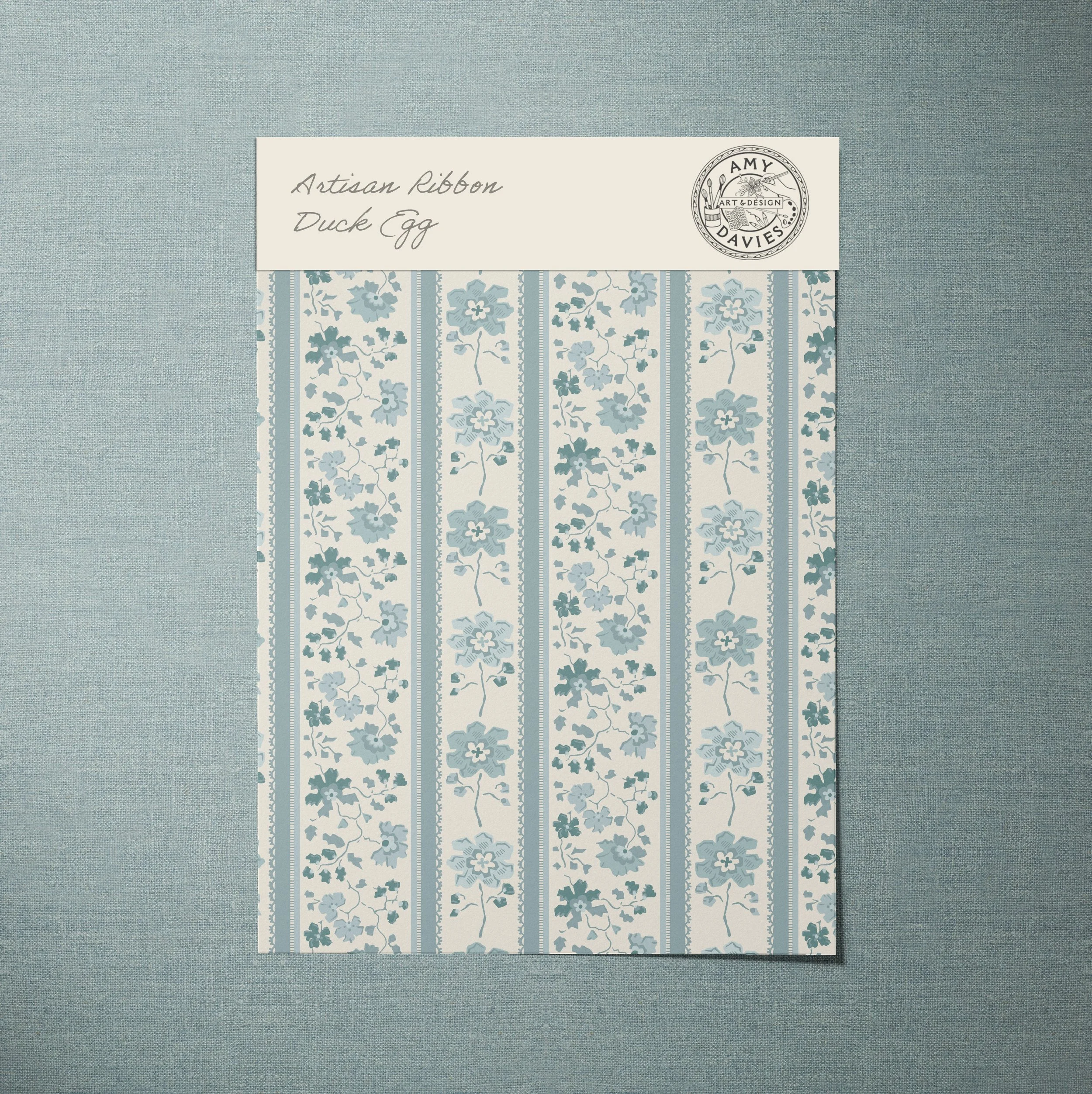 A4 SAMPLE ARTISAN RIBBON IN DUCK EGG