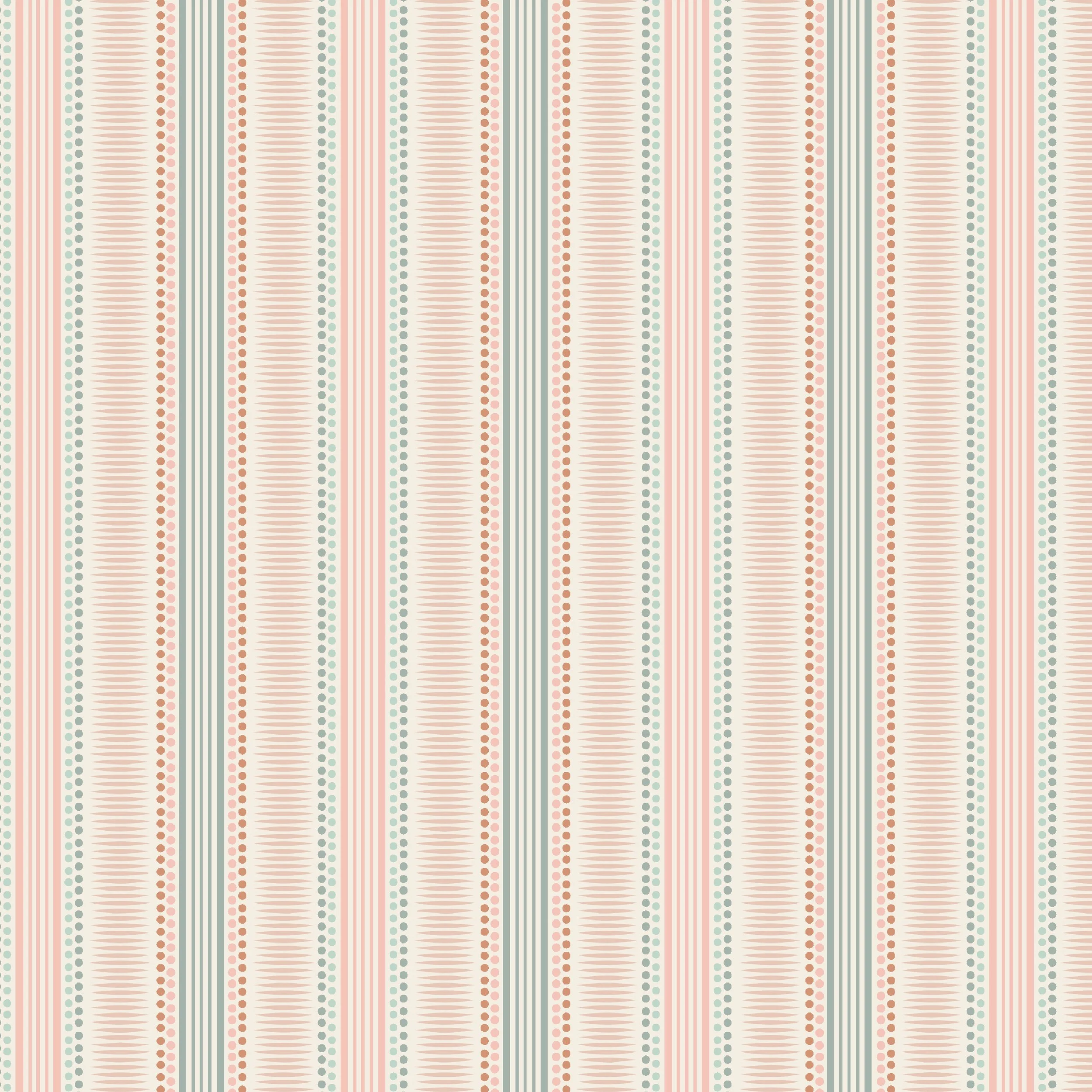 STRIPE DOT IN PEACH AND DUCK EGG