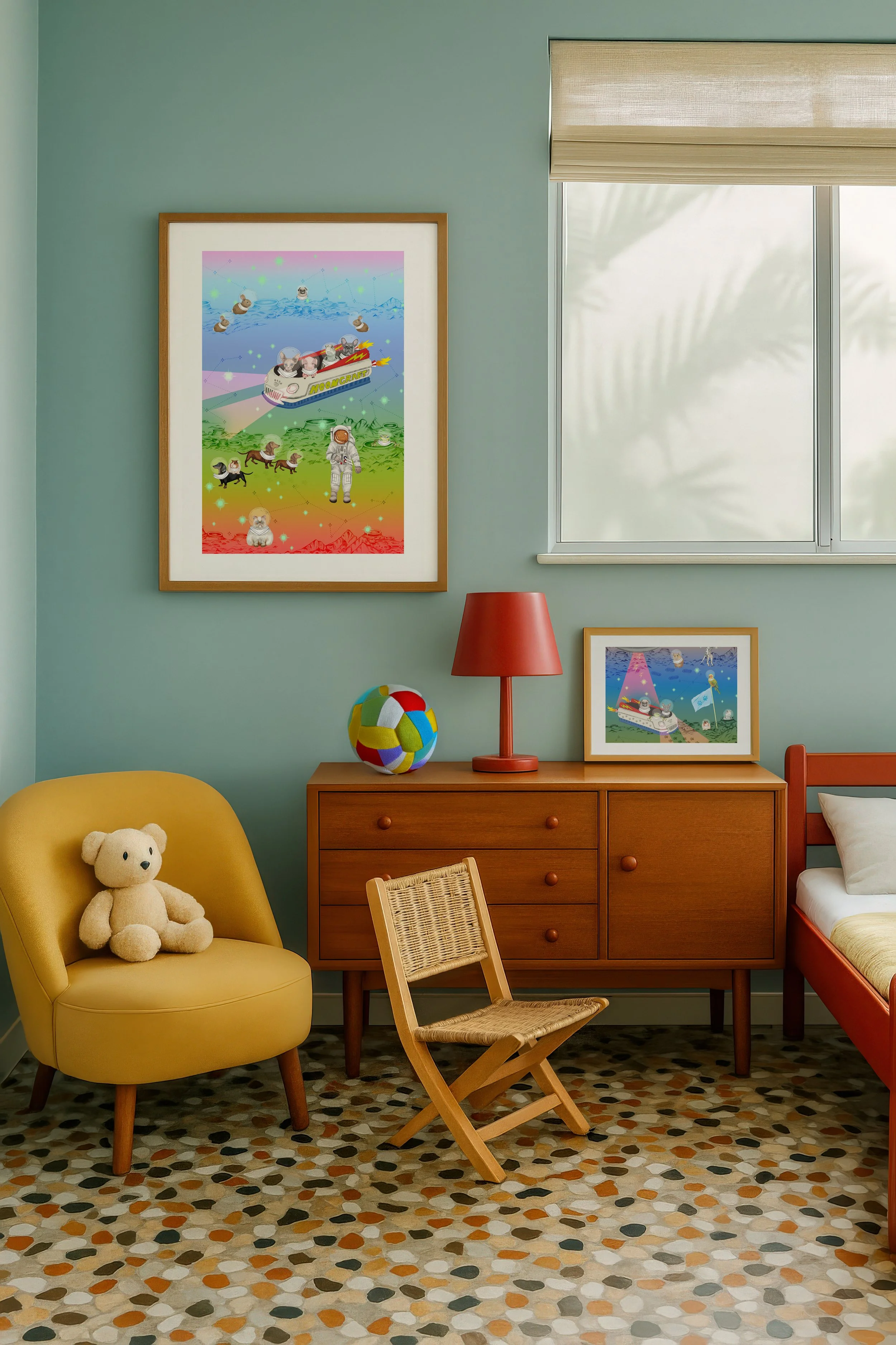 SPACE PAWS MOON CRAFT IN RAINBOW