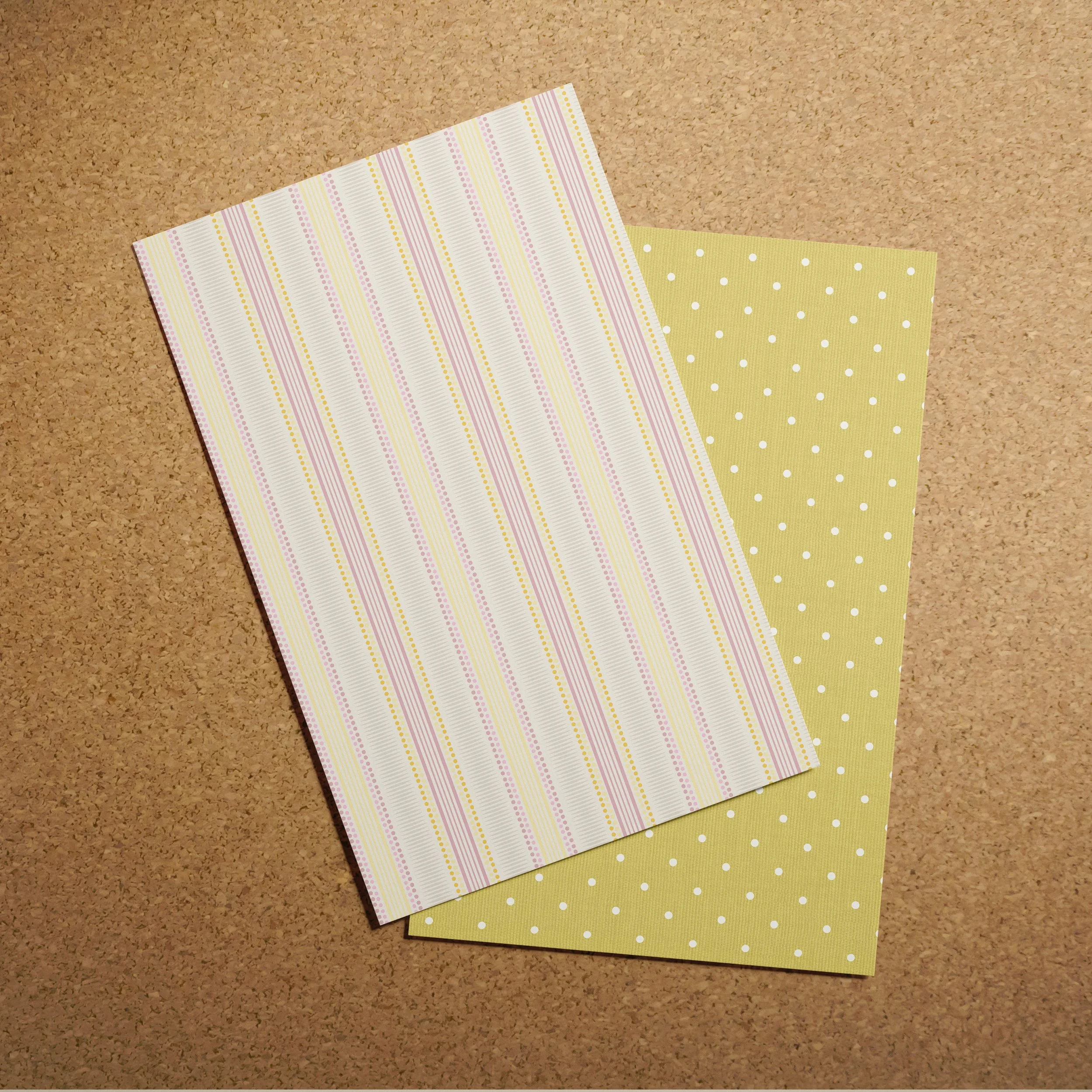 A4 SAMPLE STRIPE DOT IN BABY AND BUTTERMILK