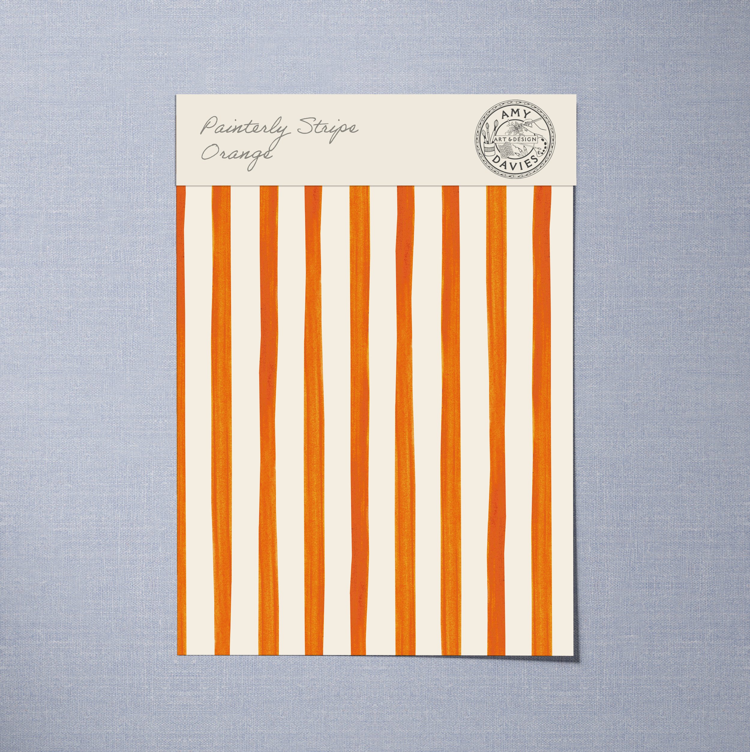 A4 SAMPLE PAINTED STRIPE IN ORANGE