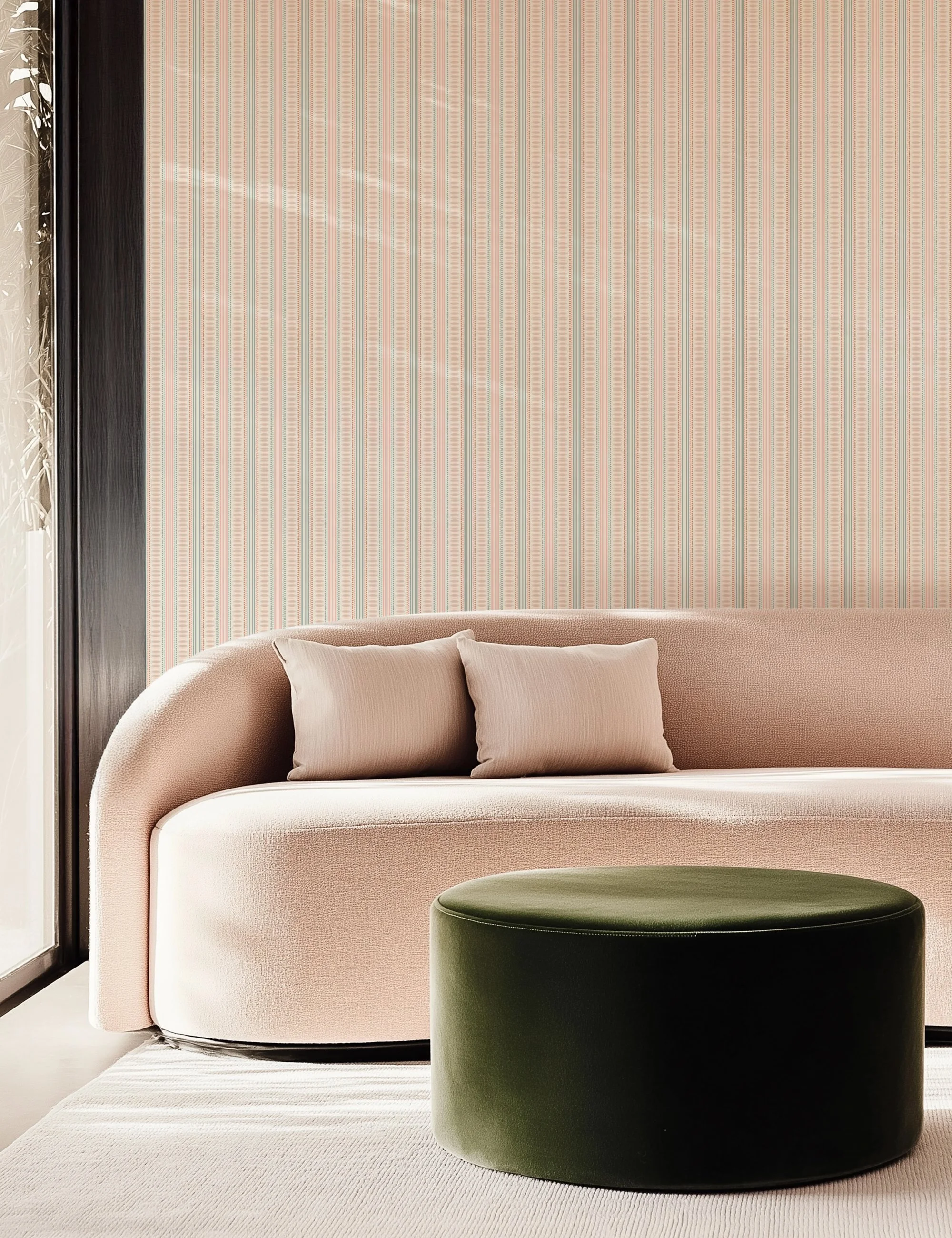 STRIPE DOT IN PEACH AND DUCK EGG