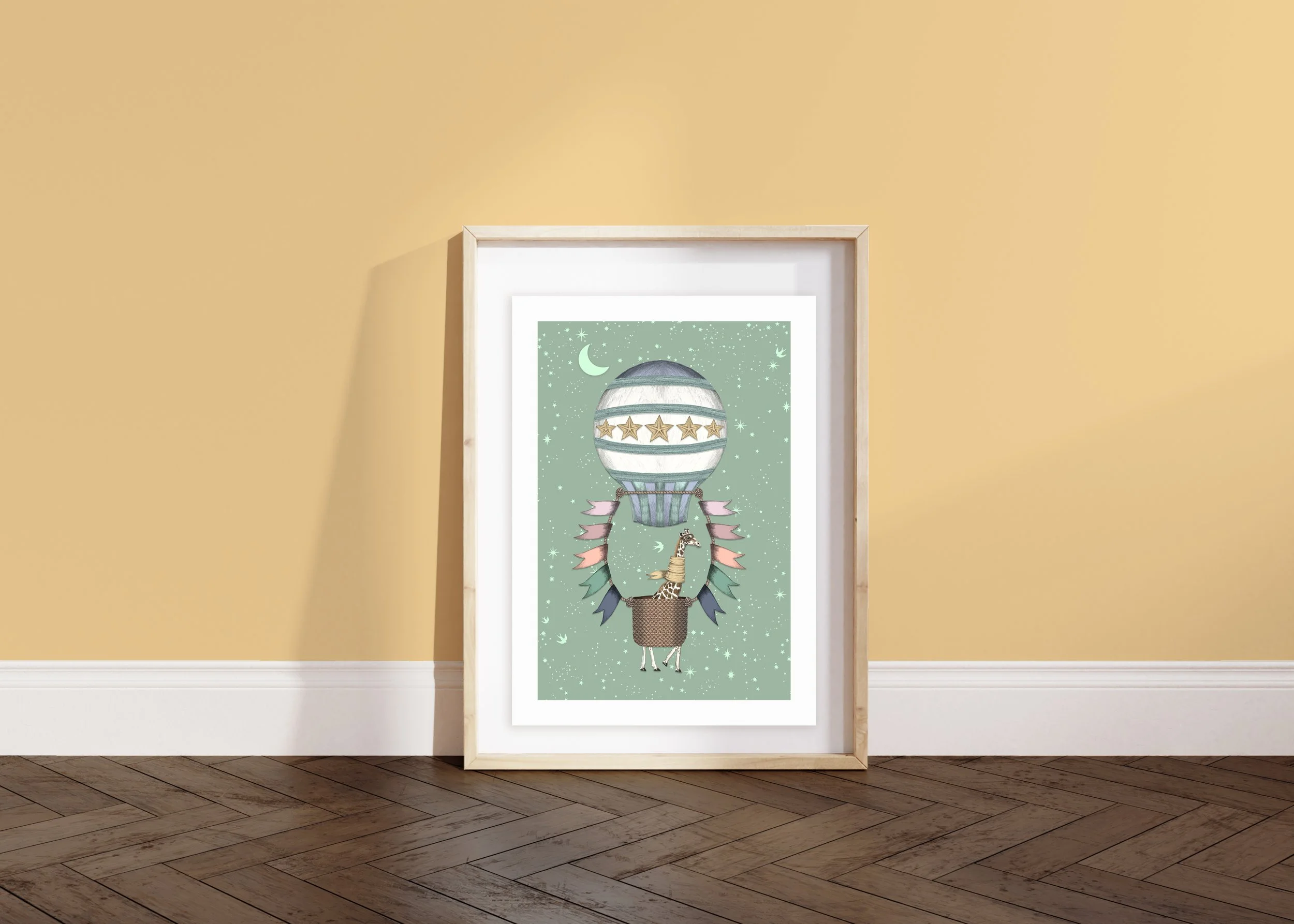 GIRAFFE ARTWORK FRAME SAGE.jpg