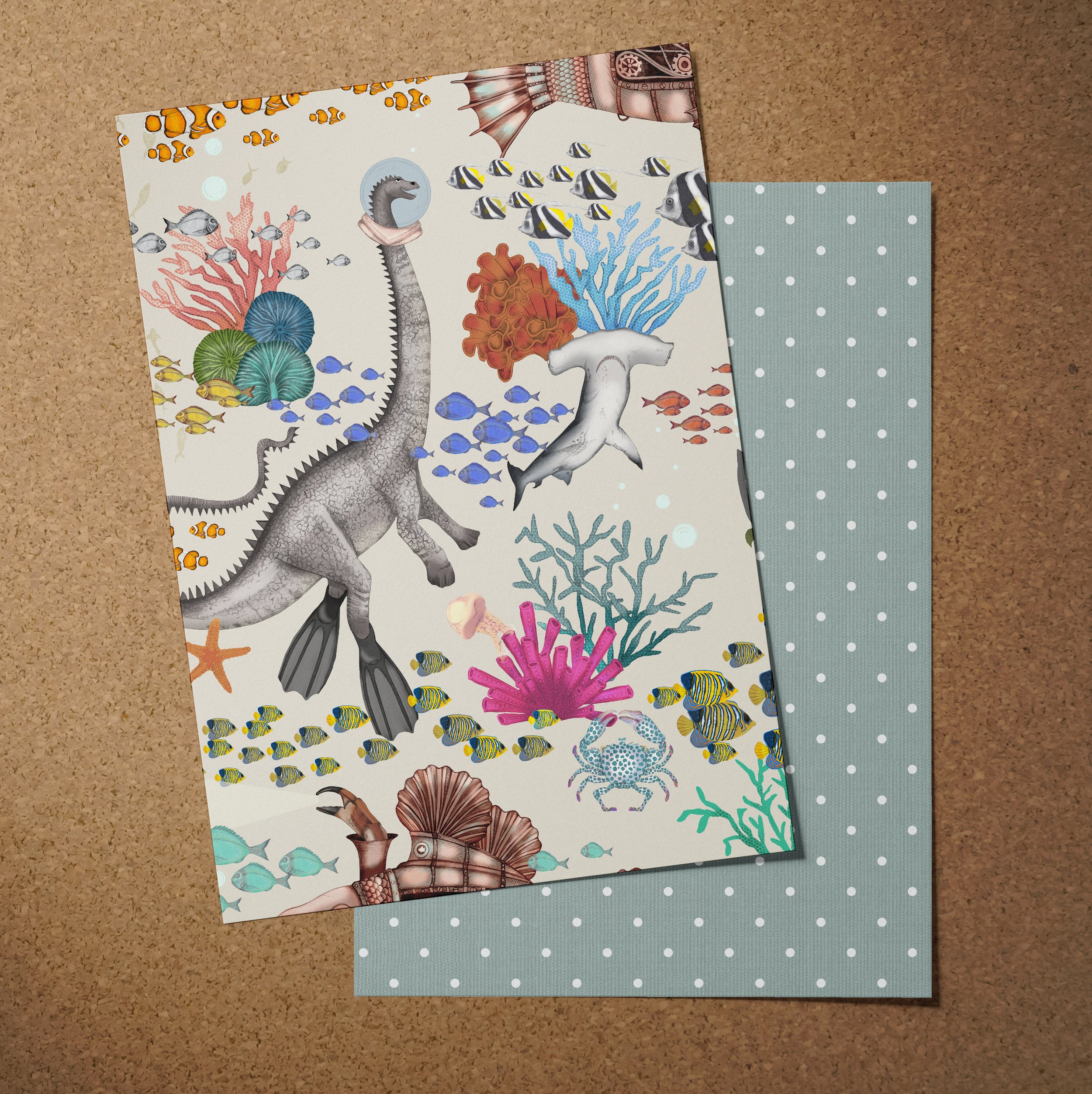 A4 SAMPLE UNDERWATERSAURUS IN SEA SALT