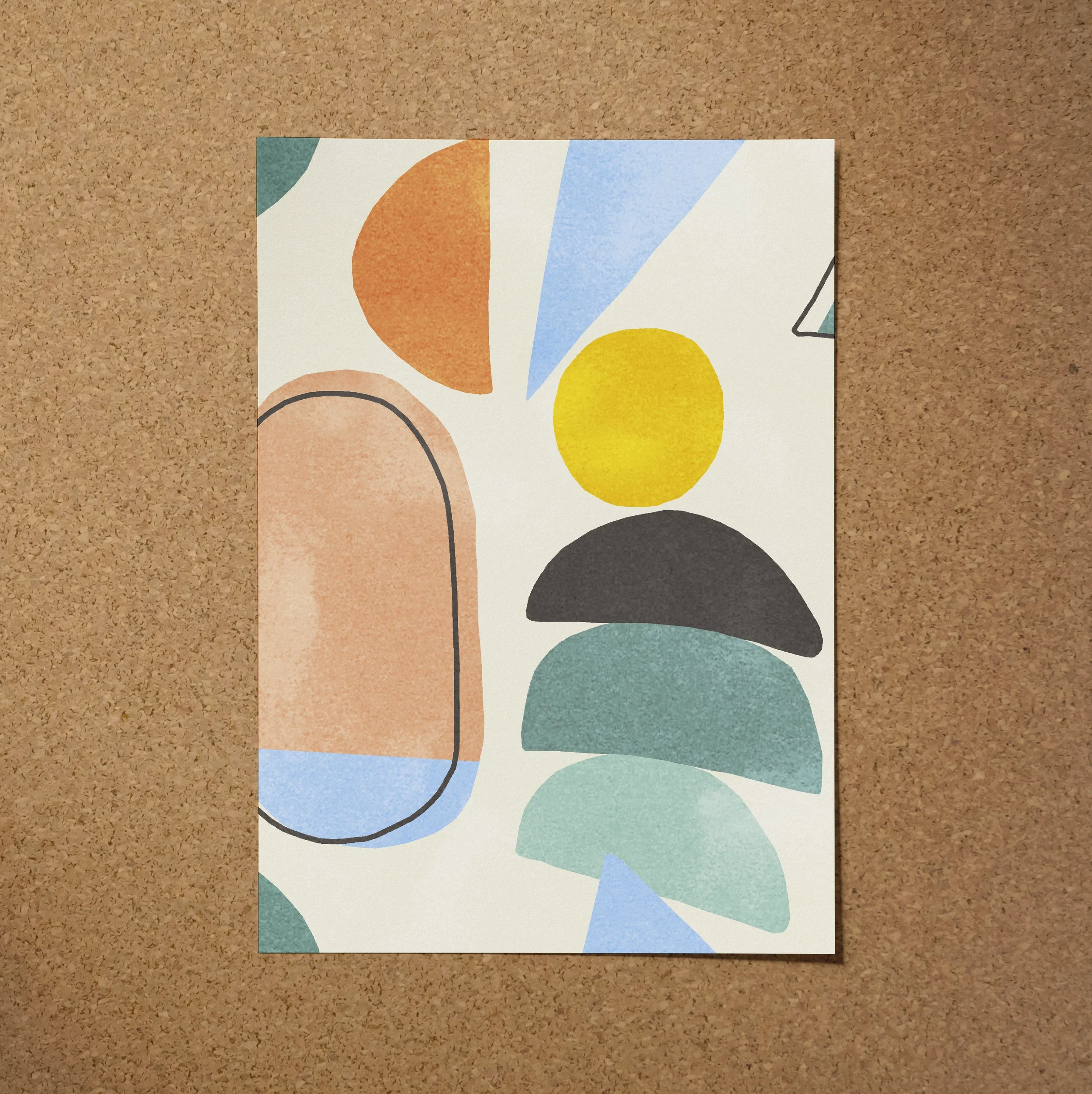 A4 SAMPLE - PAINTED GEO IN SEA SALT